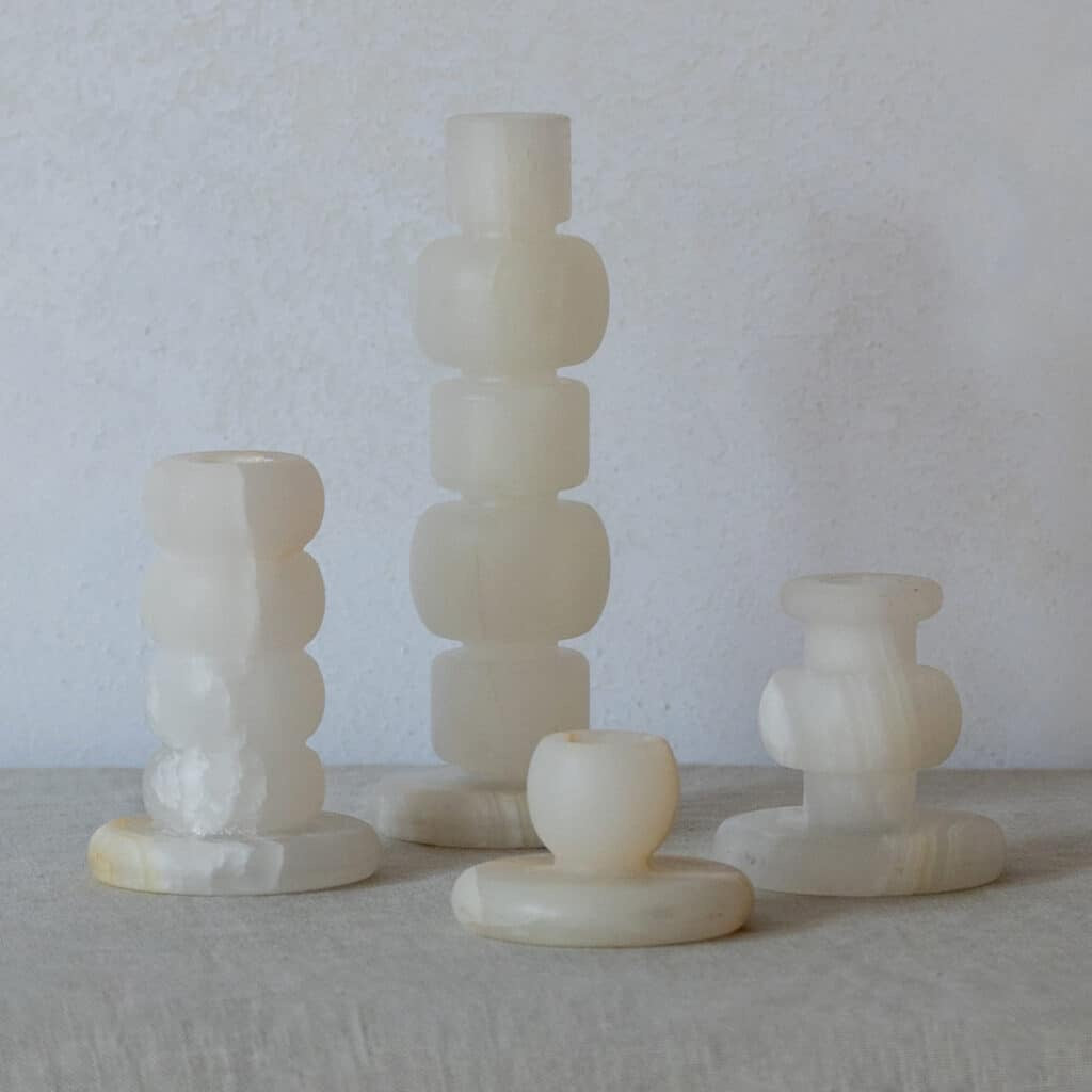 Candlestick onyx white S