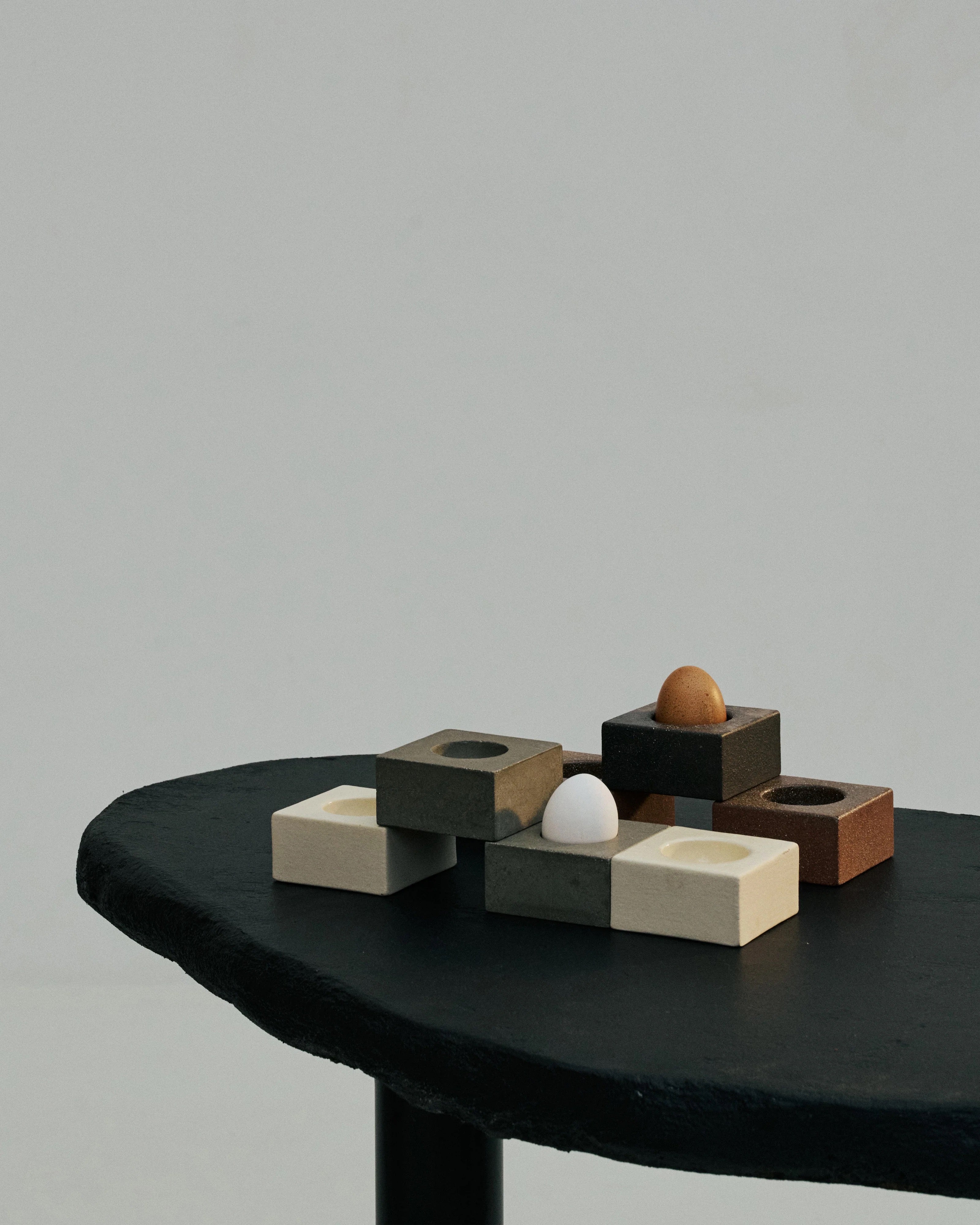 Eierdopje Uovo zwart - set van 2