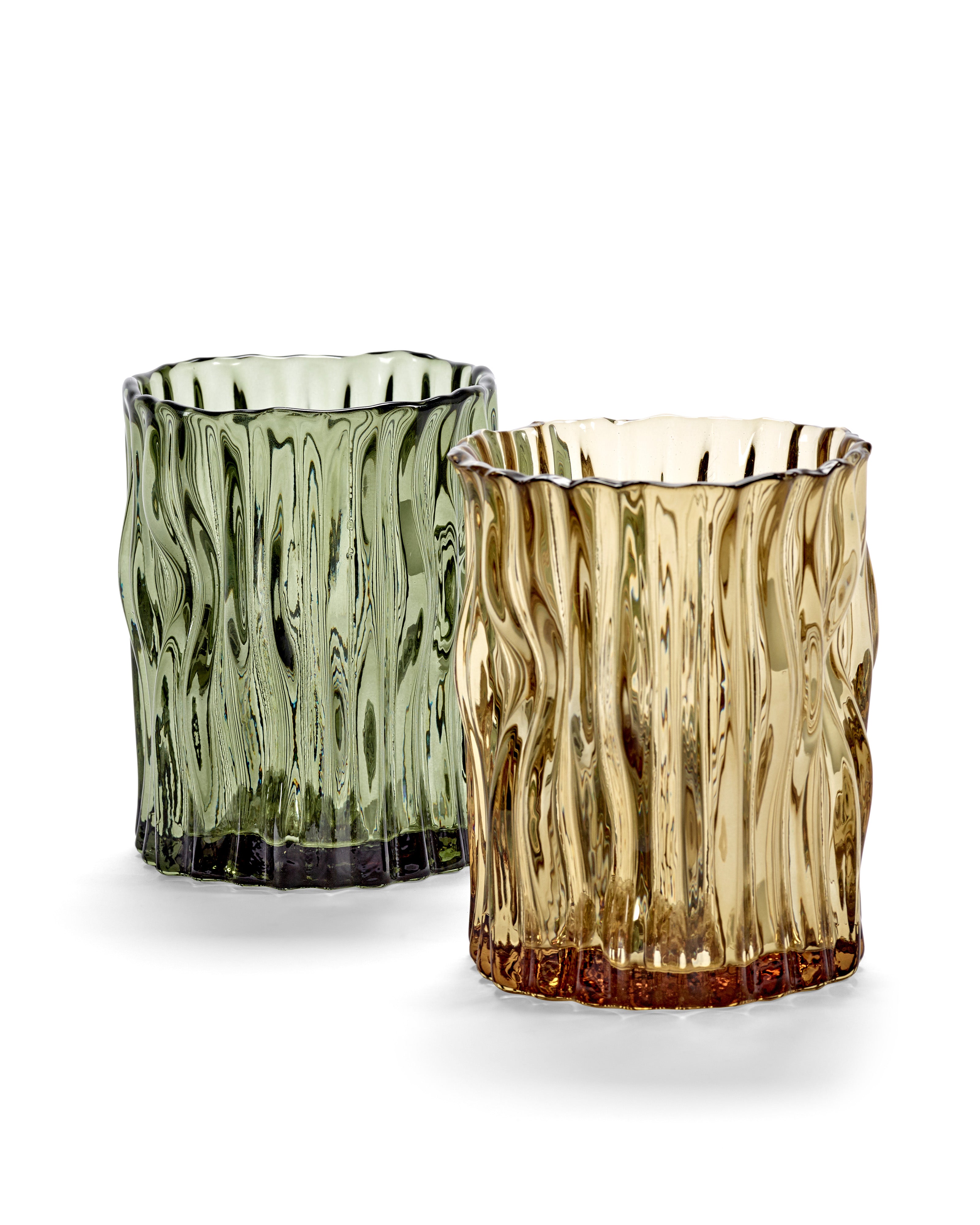 Cylinder-shaped organic vase - yellow