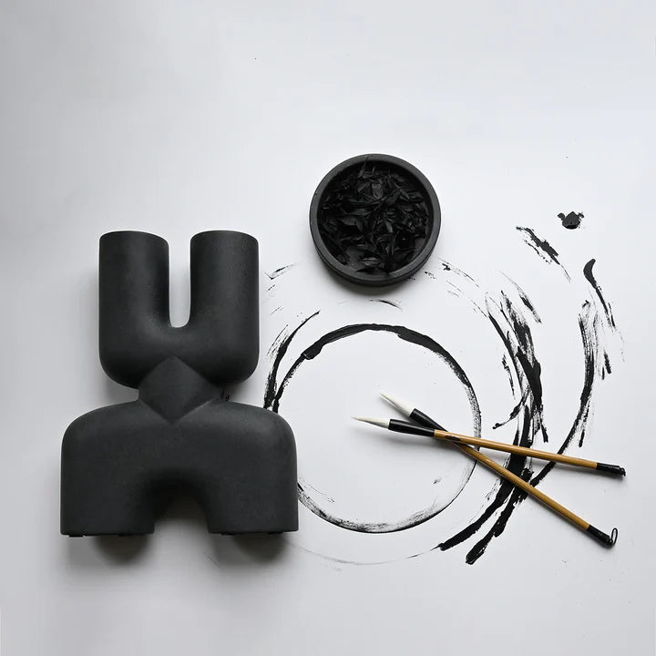 Cobra Vase - double mini - noir