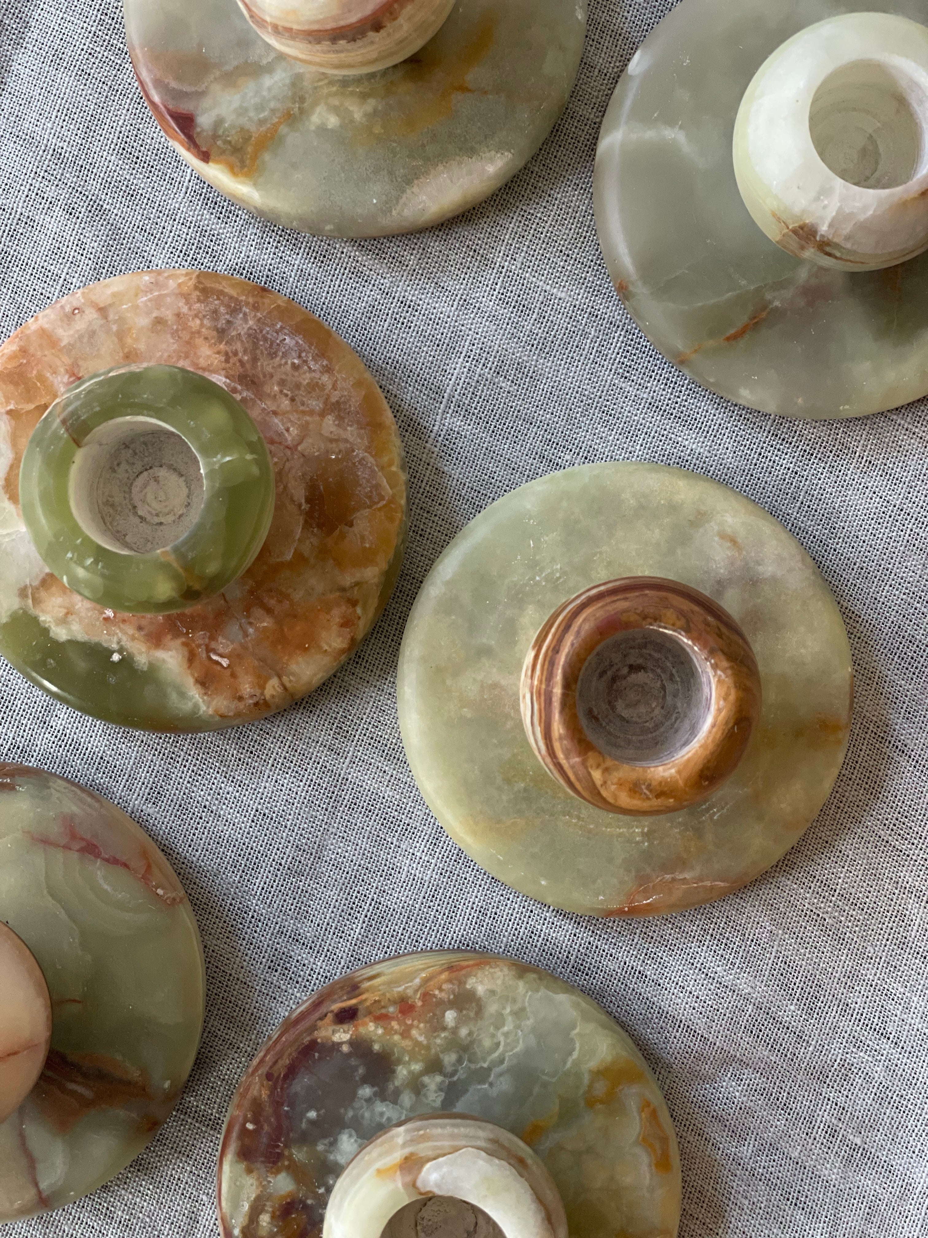 Kandelaar onyx groen S