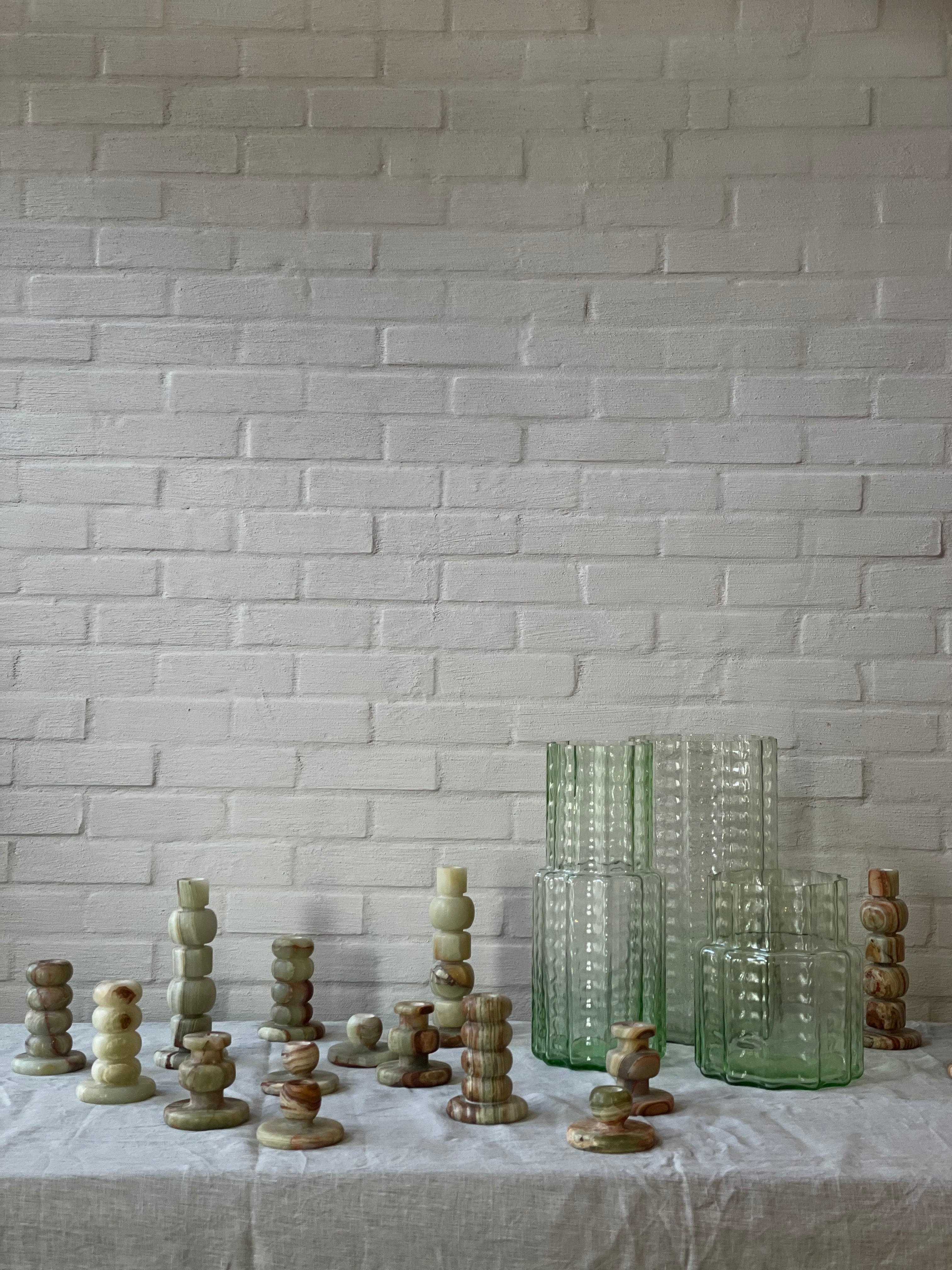 Kandelaar onyx groen L