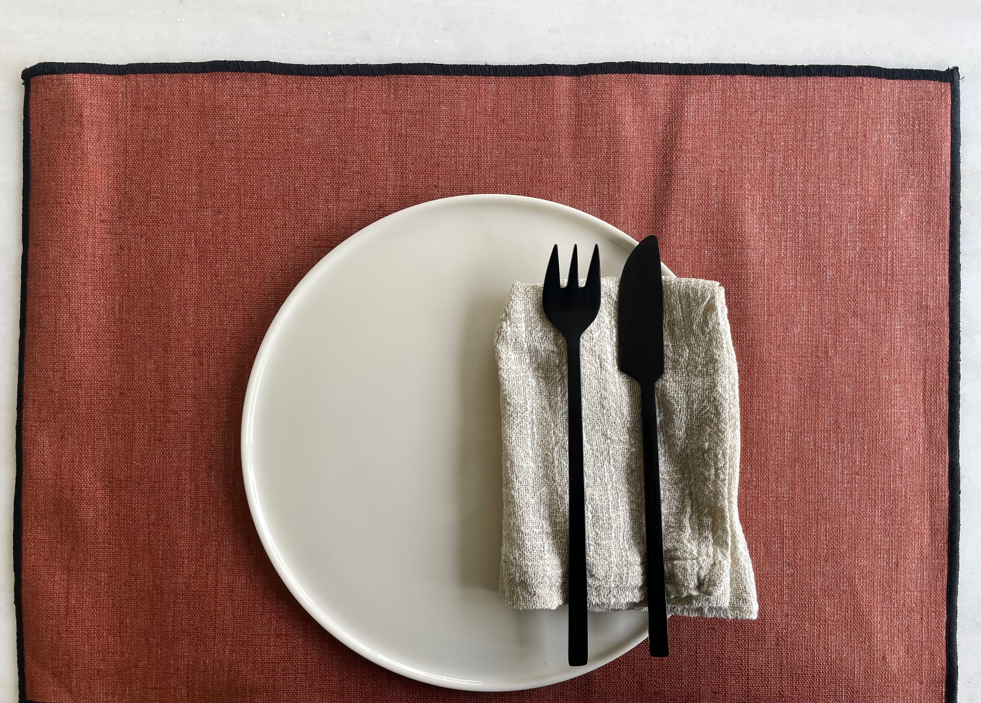 Placemats linnen met coating - roest - set van 4
