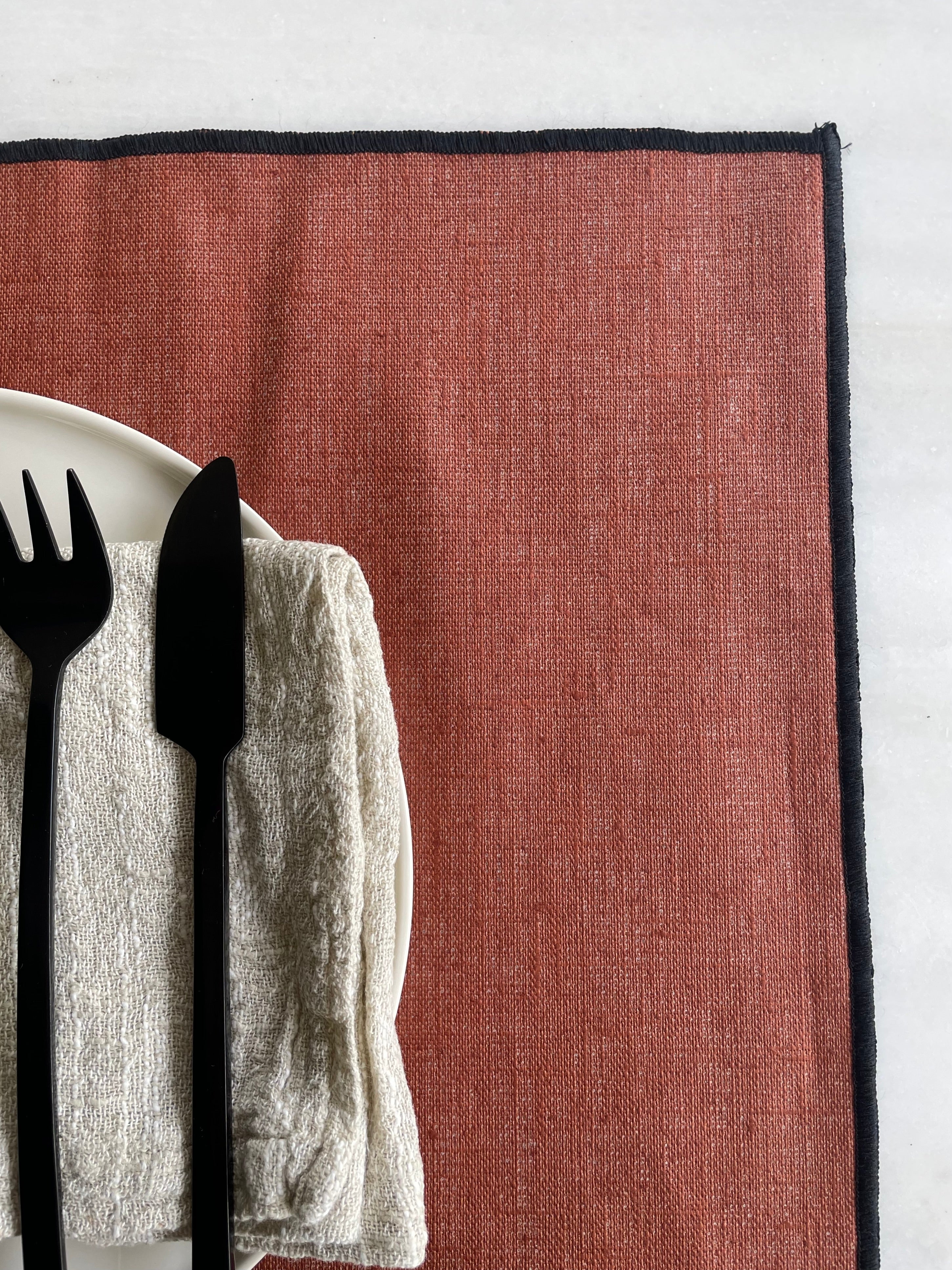 Placemats linnen met coating - roest - set van 4