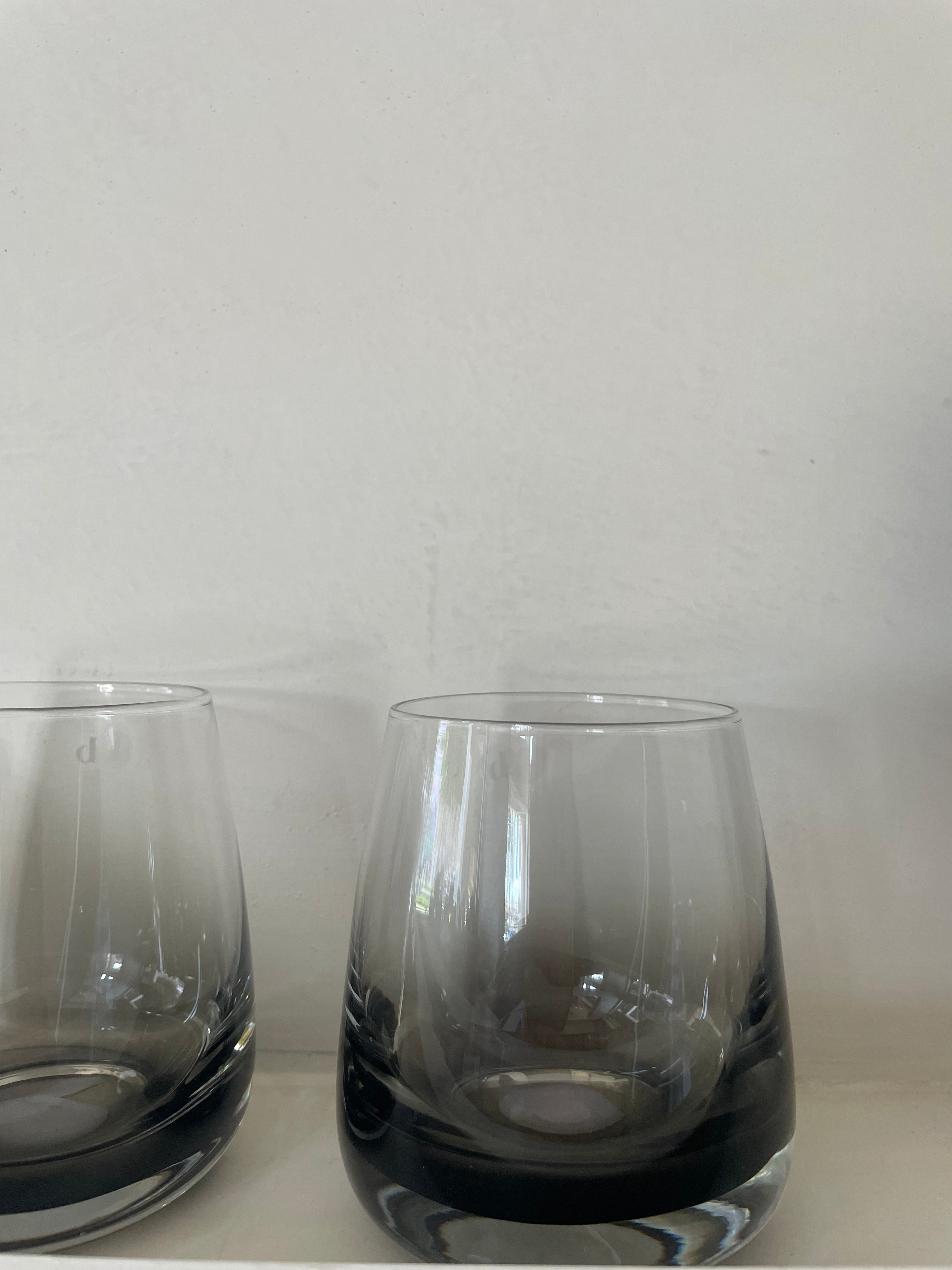 Glazen zwart - set van 4