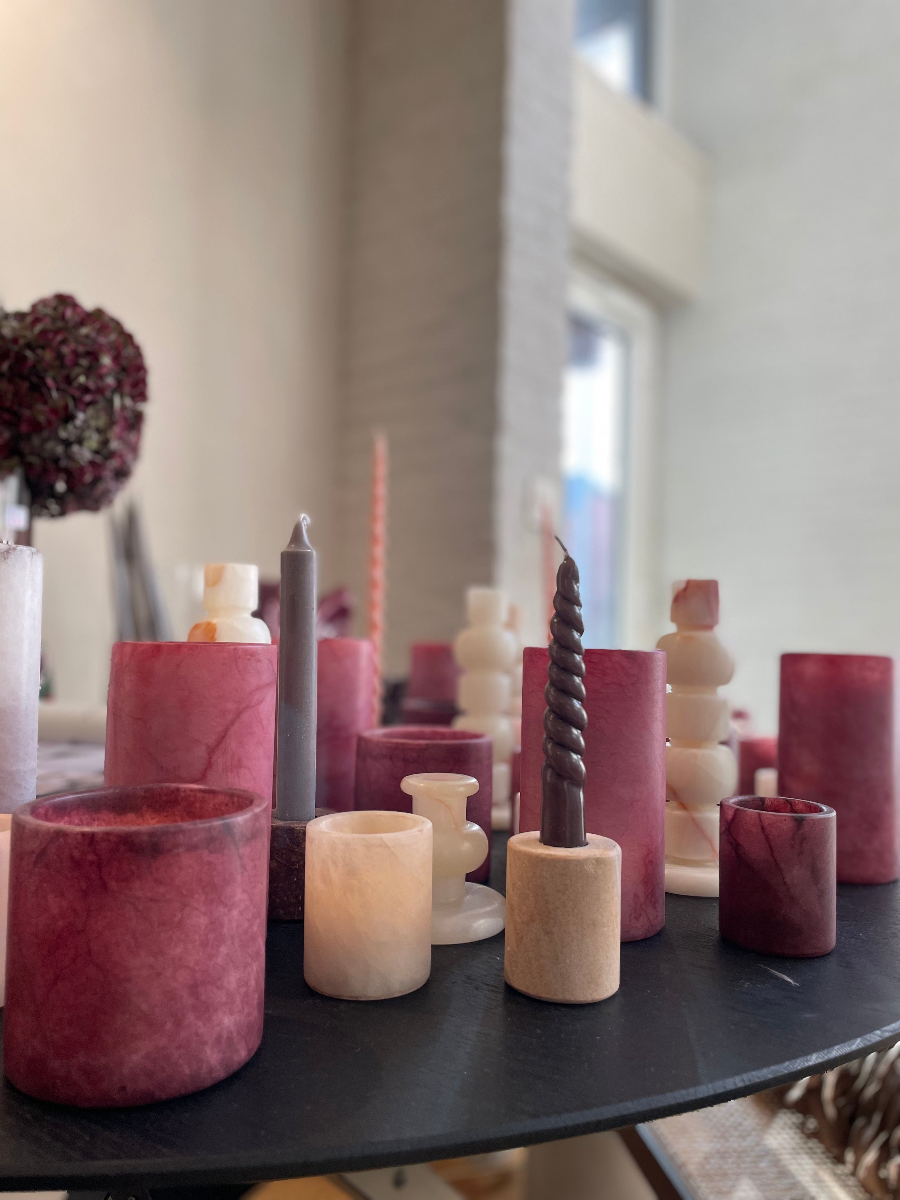 Kaarshouder albaster bordeaux S