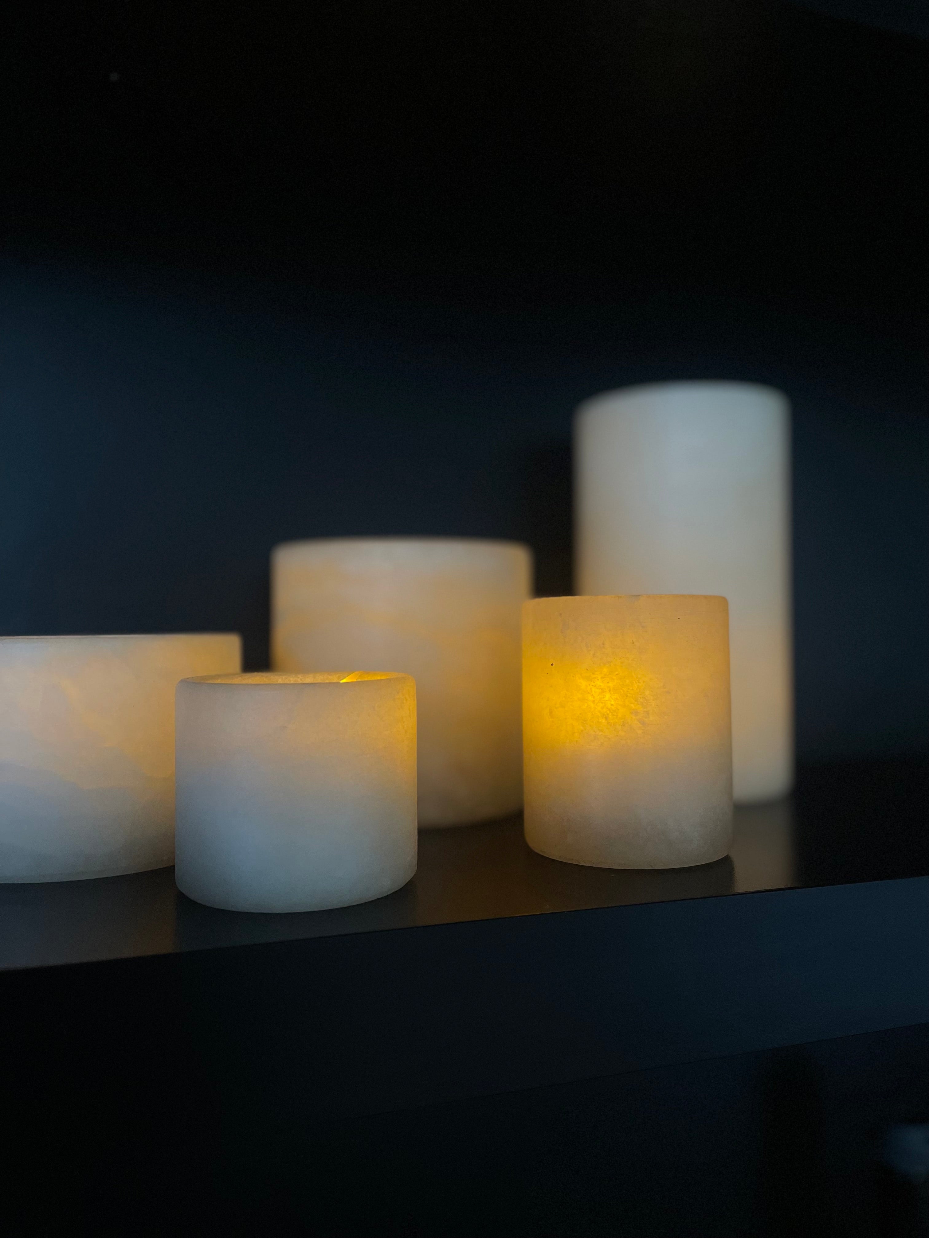 Kaarshouder albaster beige S laag