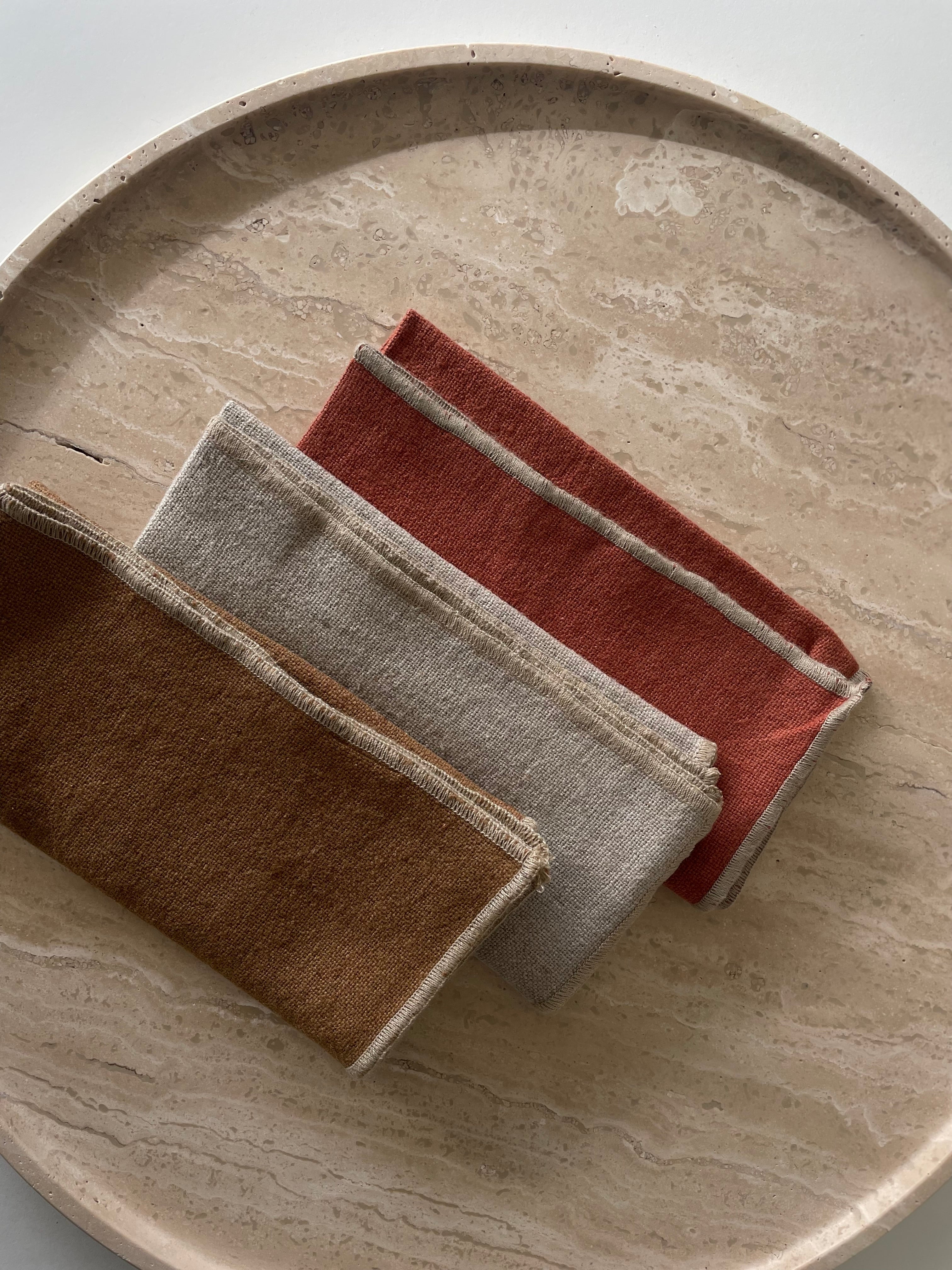 Linnen serviette - set van 4 - Terracotta