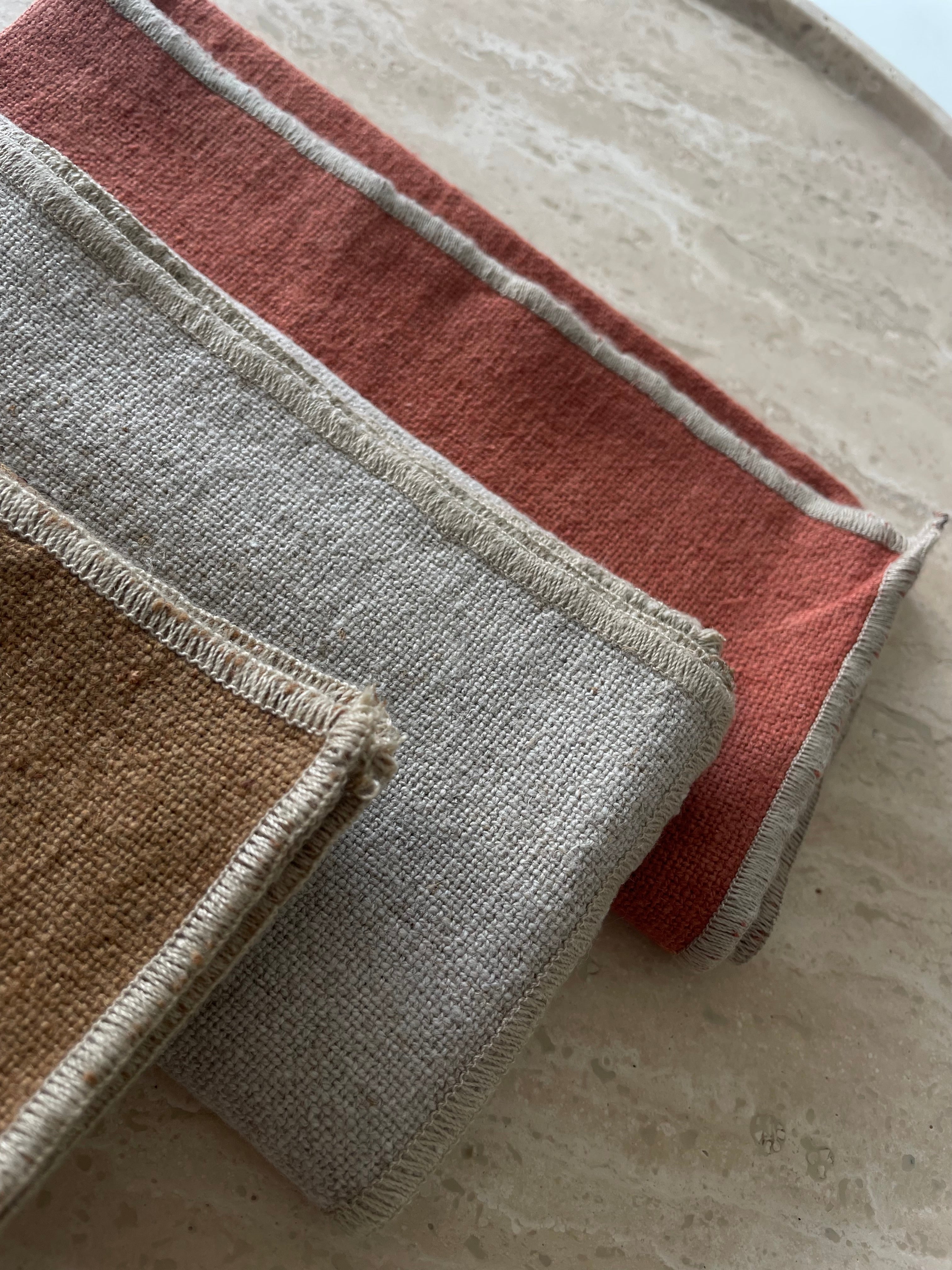 Linnen serviette - set van 4 - Terracotta