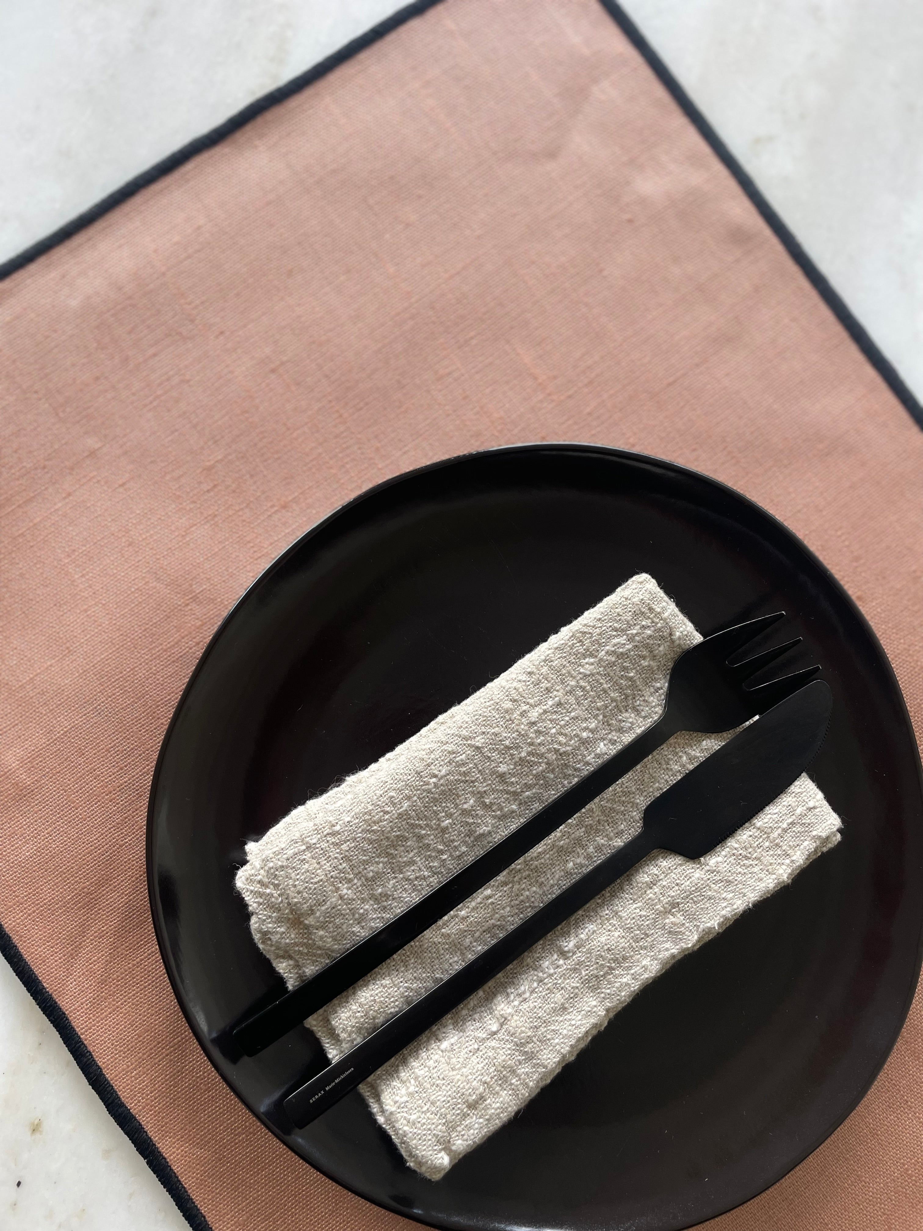 Placemats linnen met coating - Oudroze - set van 4