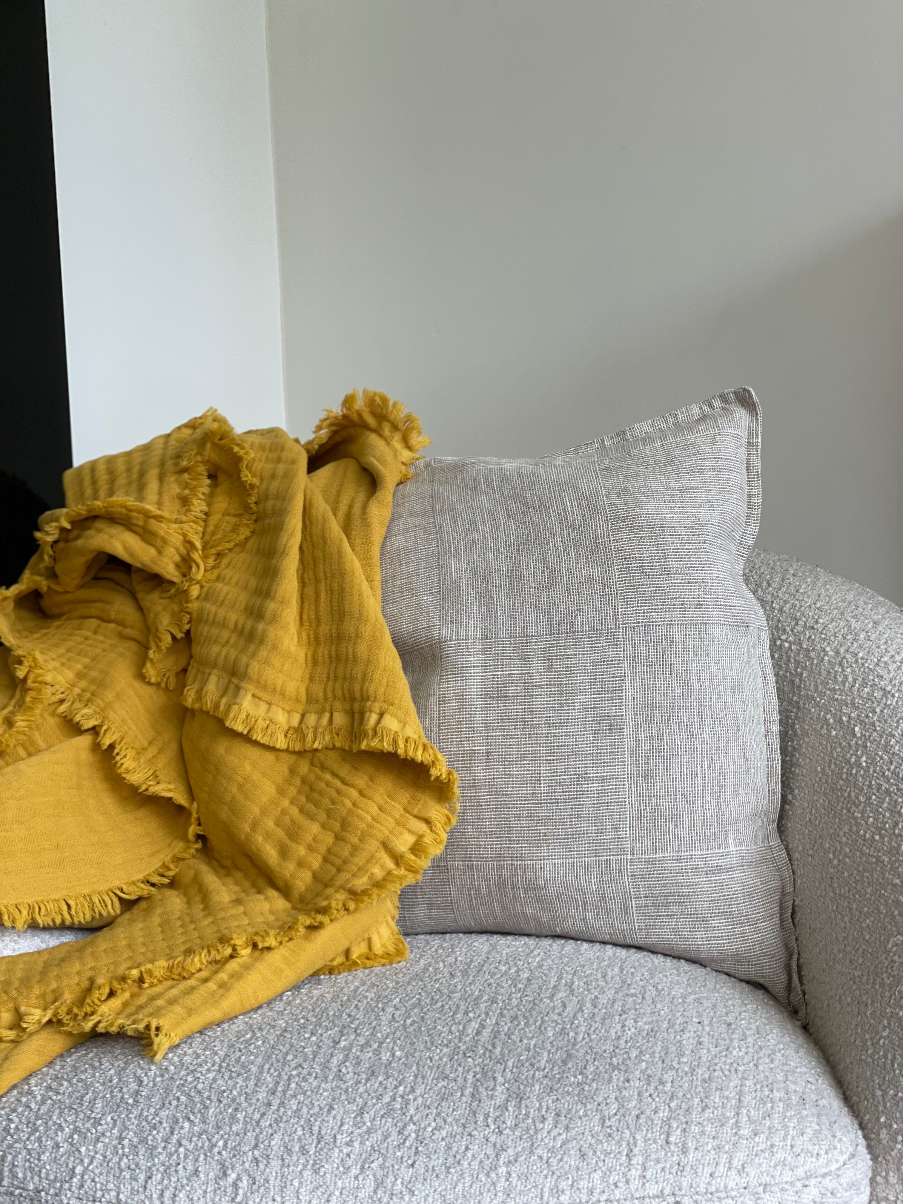 Plaid ocre coton