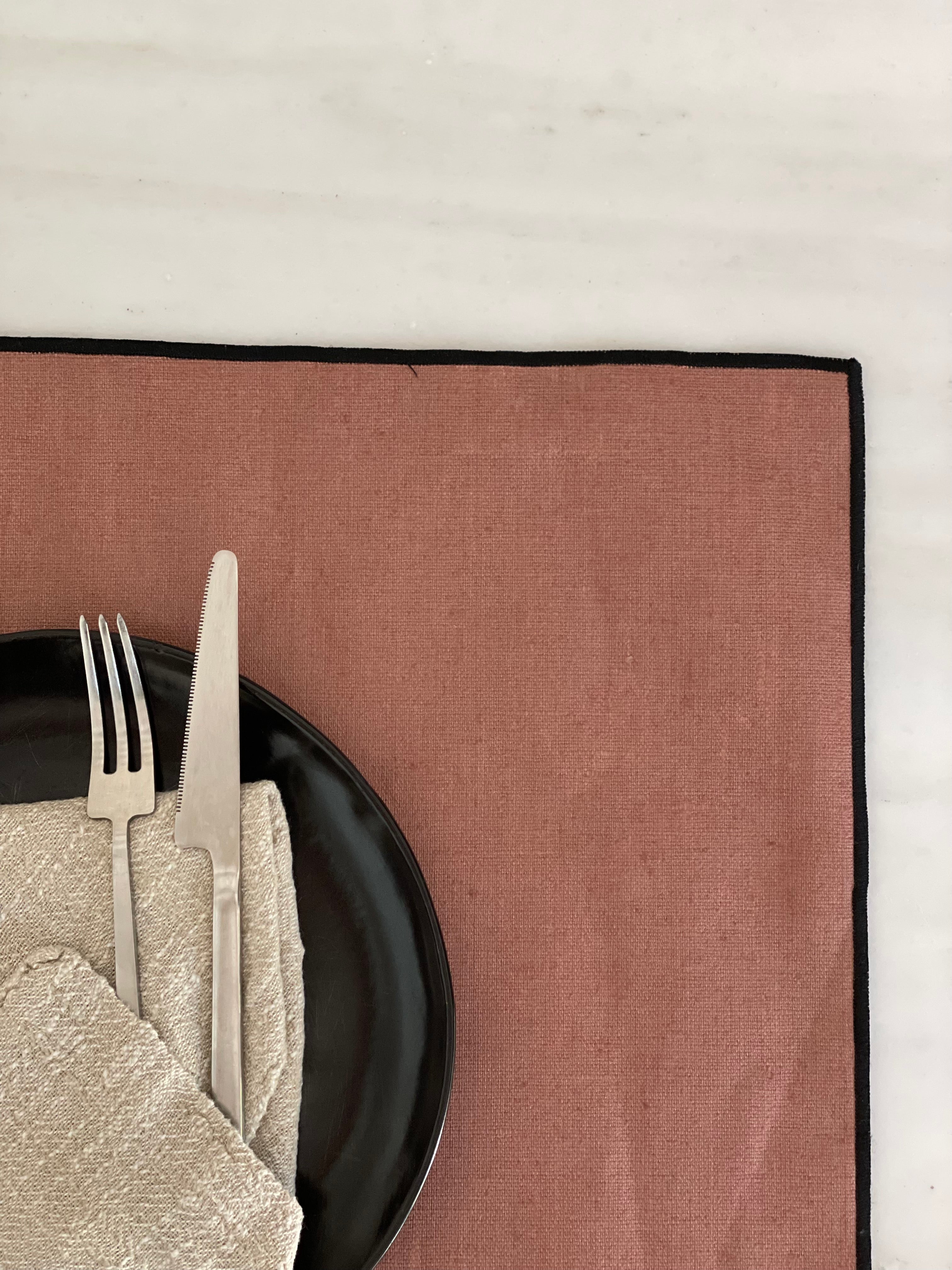 Sets de table en lin enduit- Mocaccino - set de 4