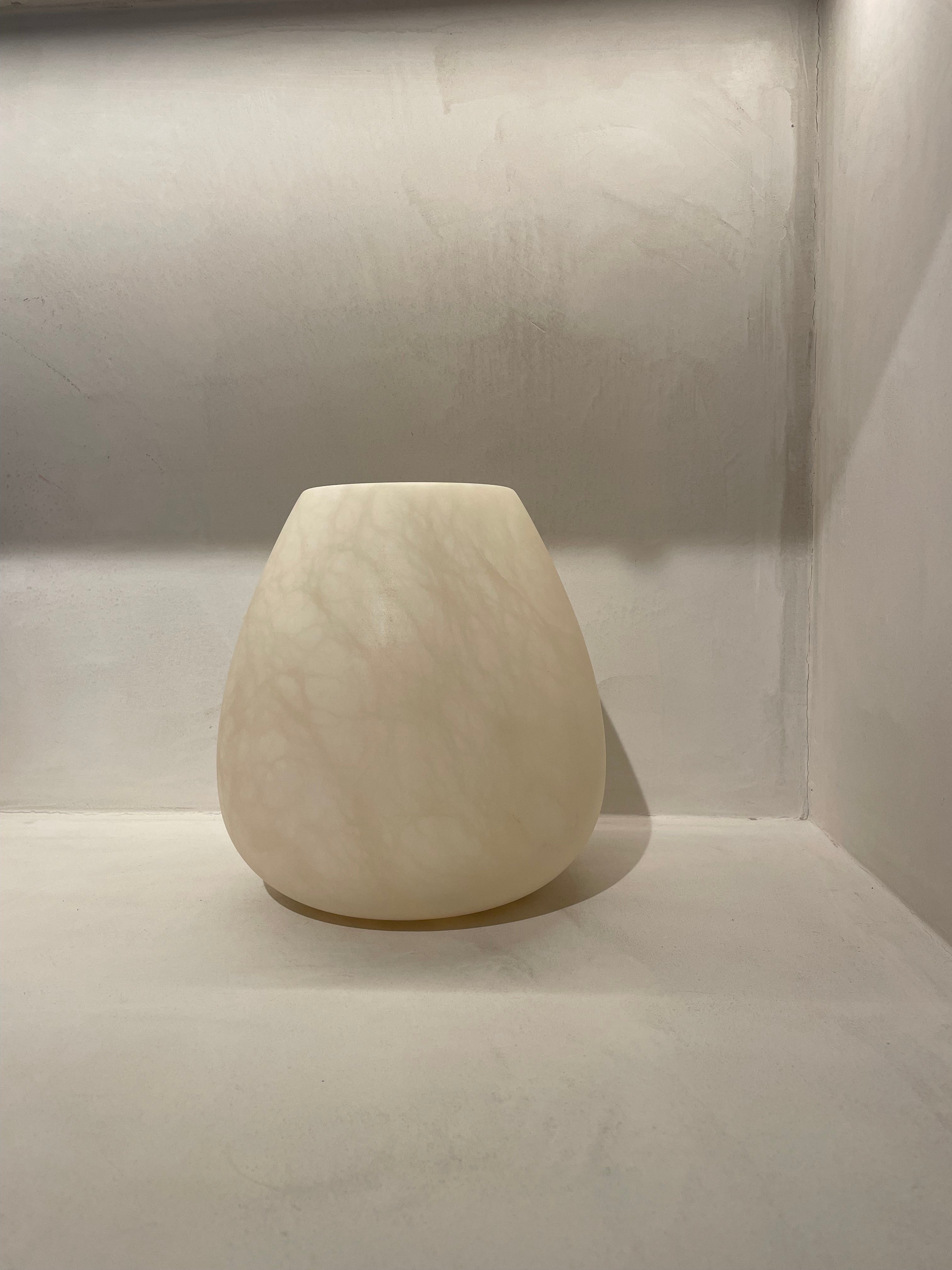 Bougeoir en albâtre beige L