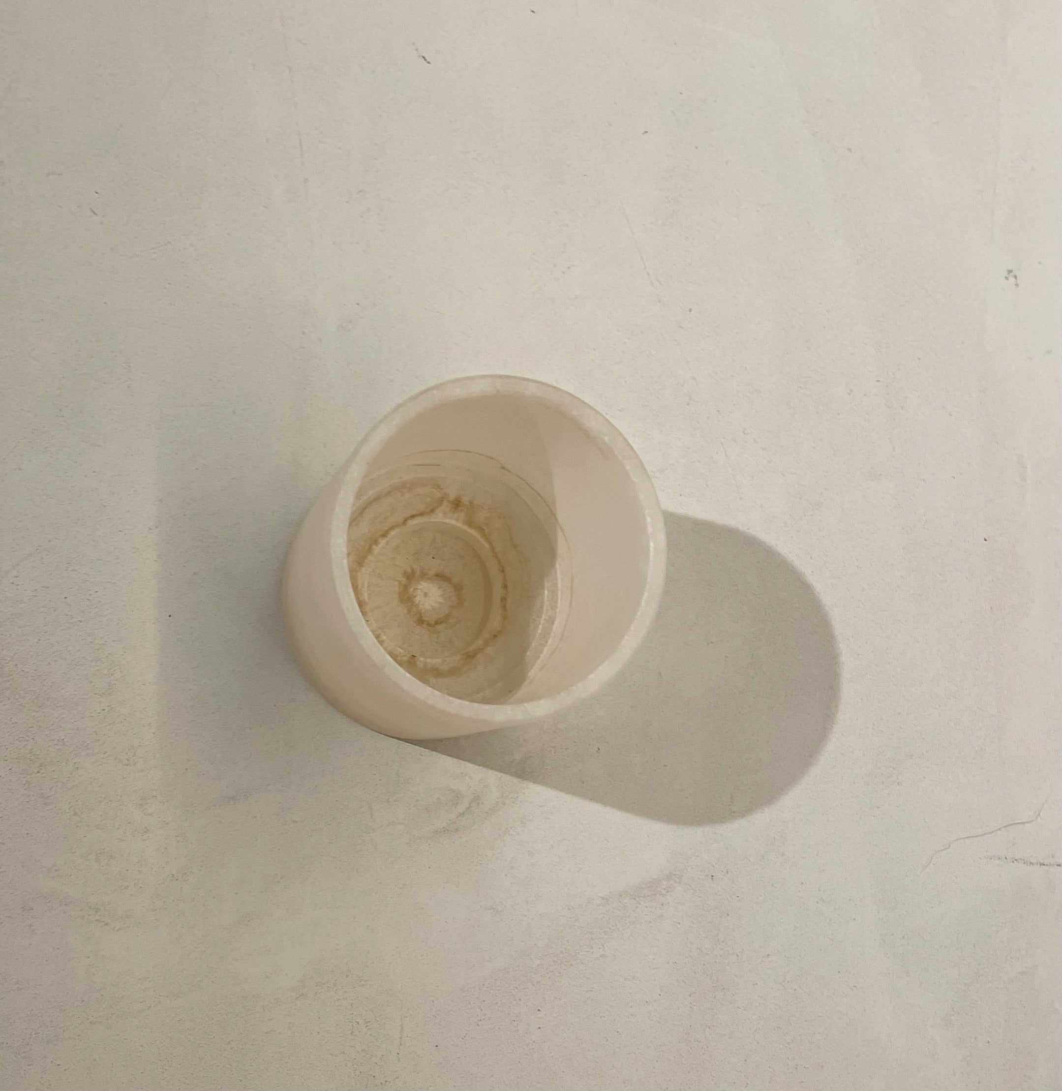 Candle holder alabaster beige S