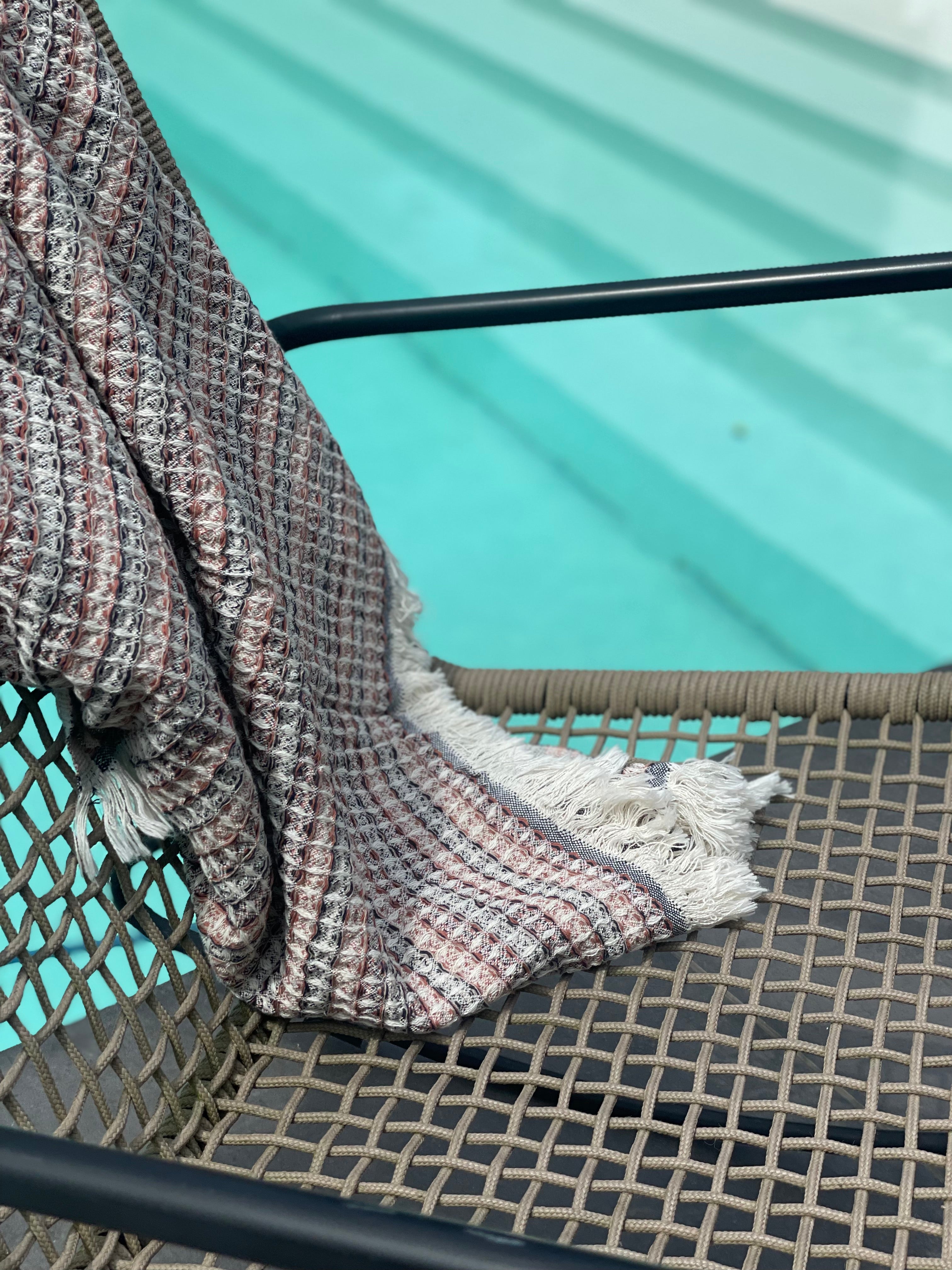 Handdoek Waffle zwart-bruin