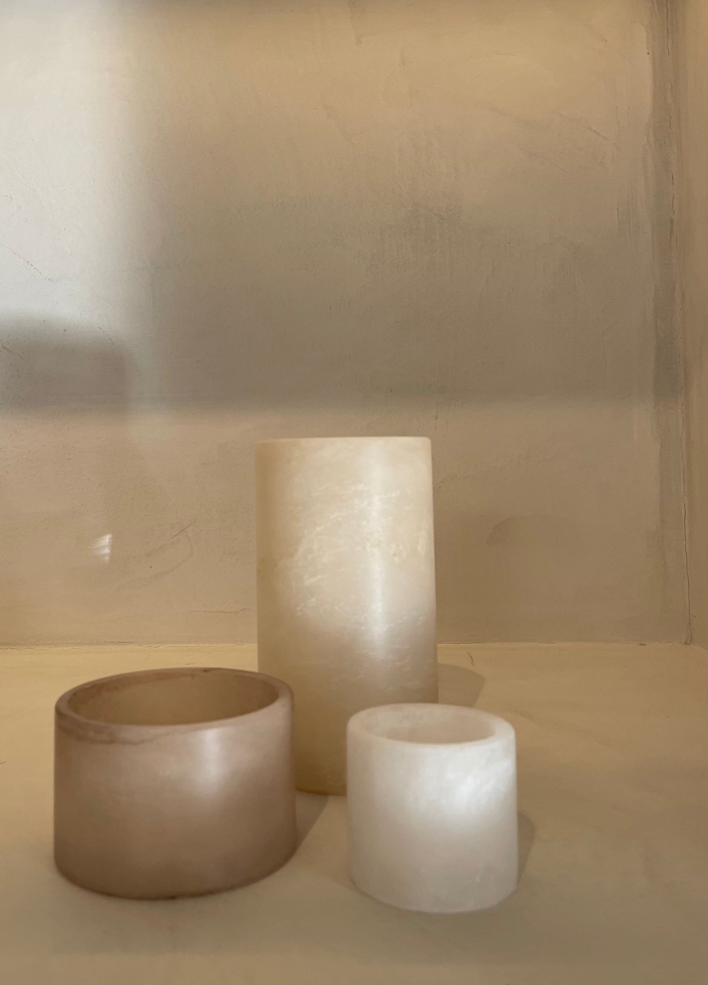 Kaarshouder albaster beige M