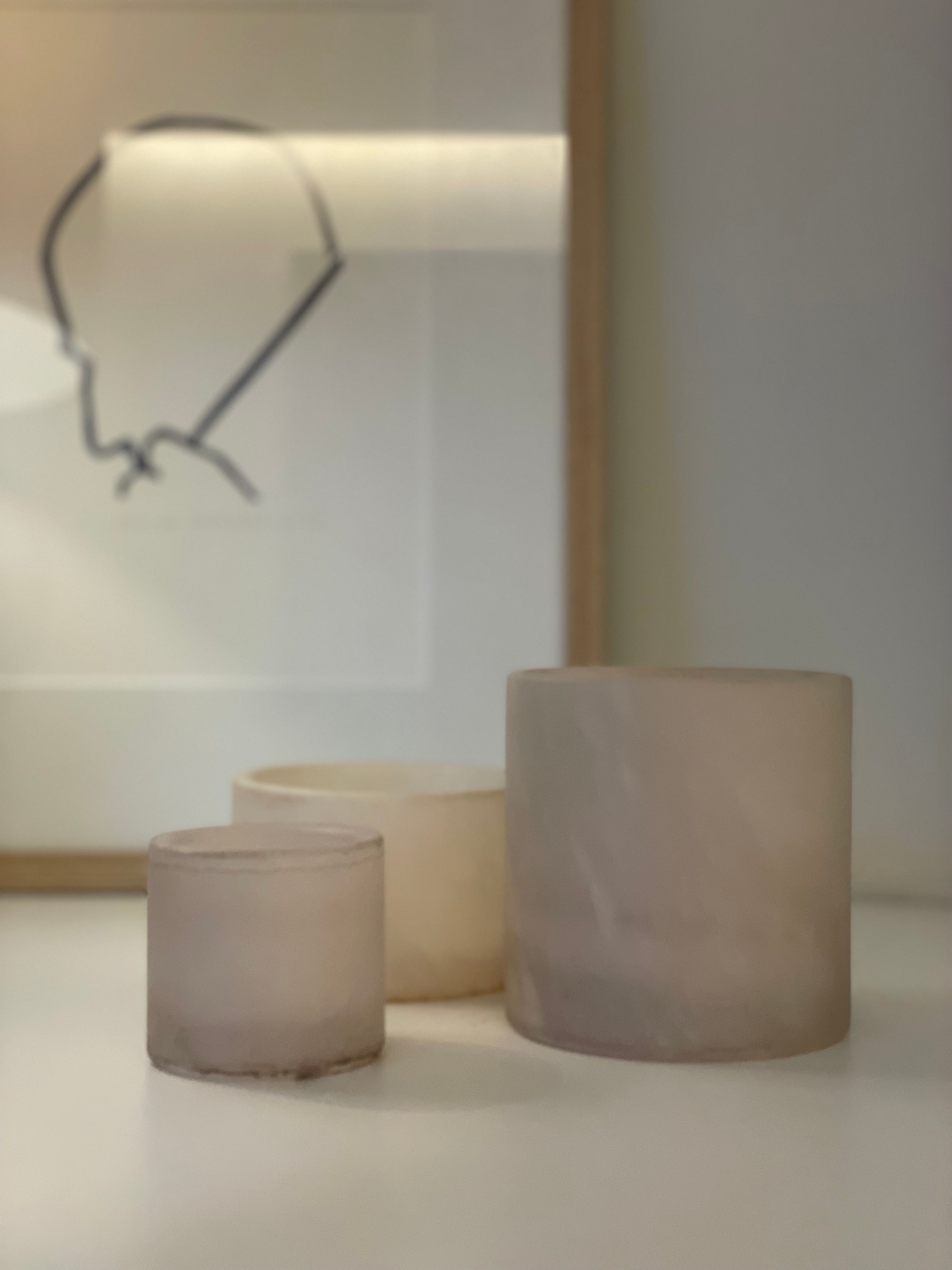 Kaarshouder albaster beige S laag