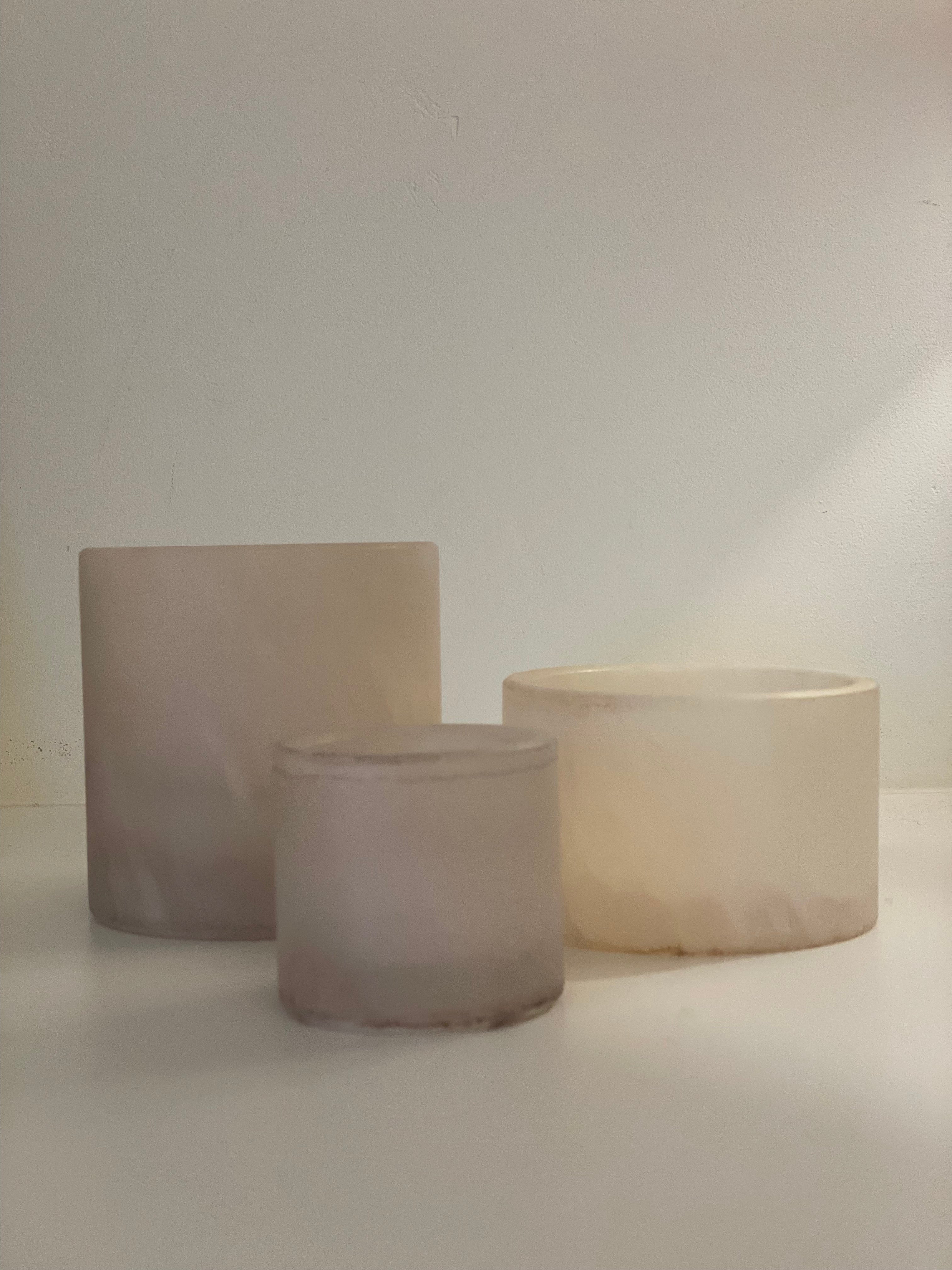 Kaarshouder albaster beige S laag