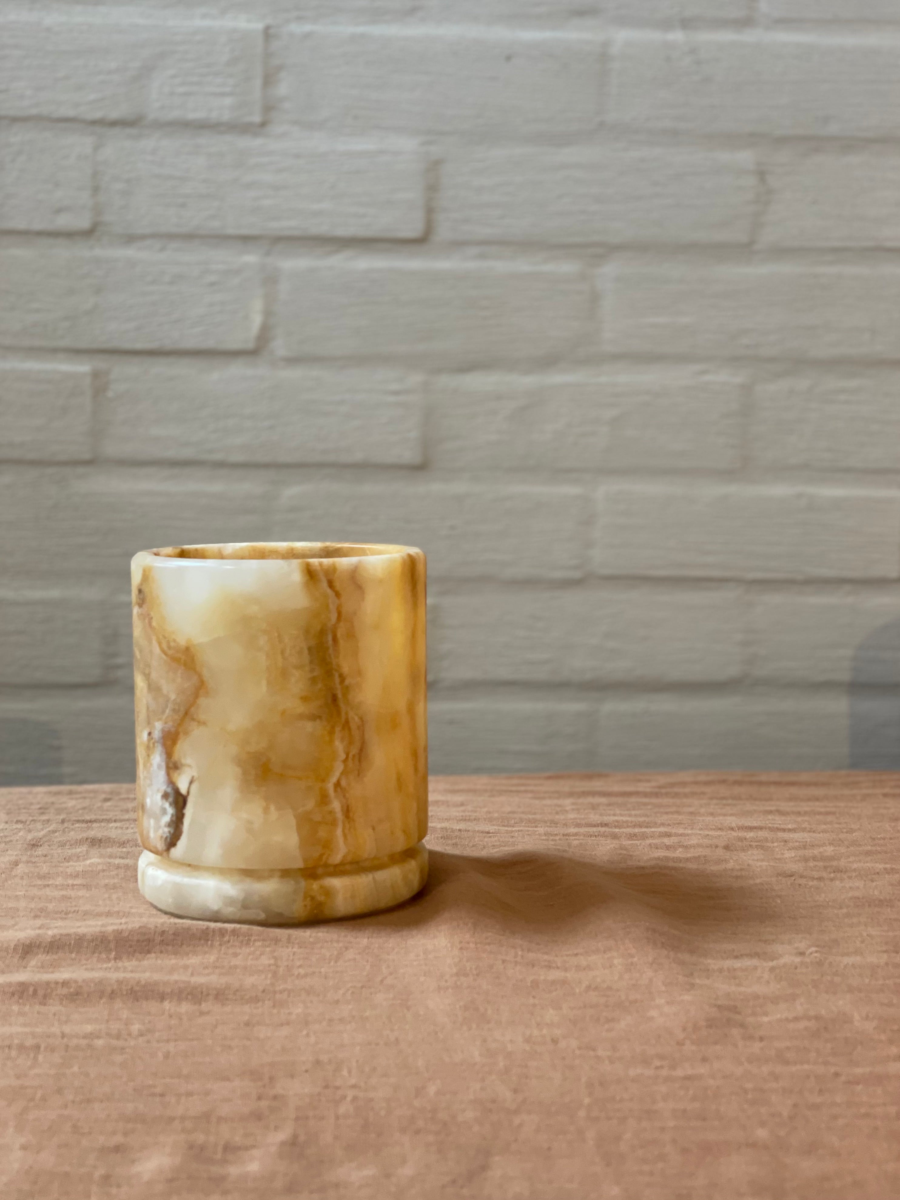 Candle holder caramel onyx M