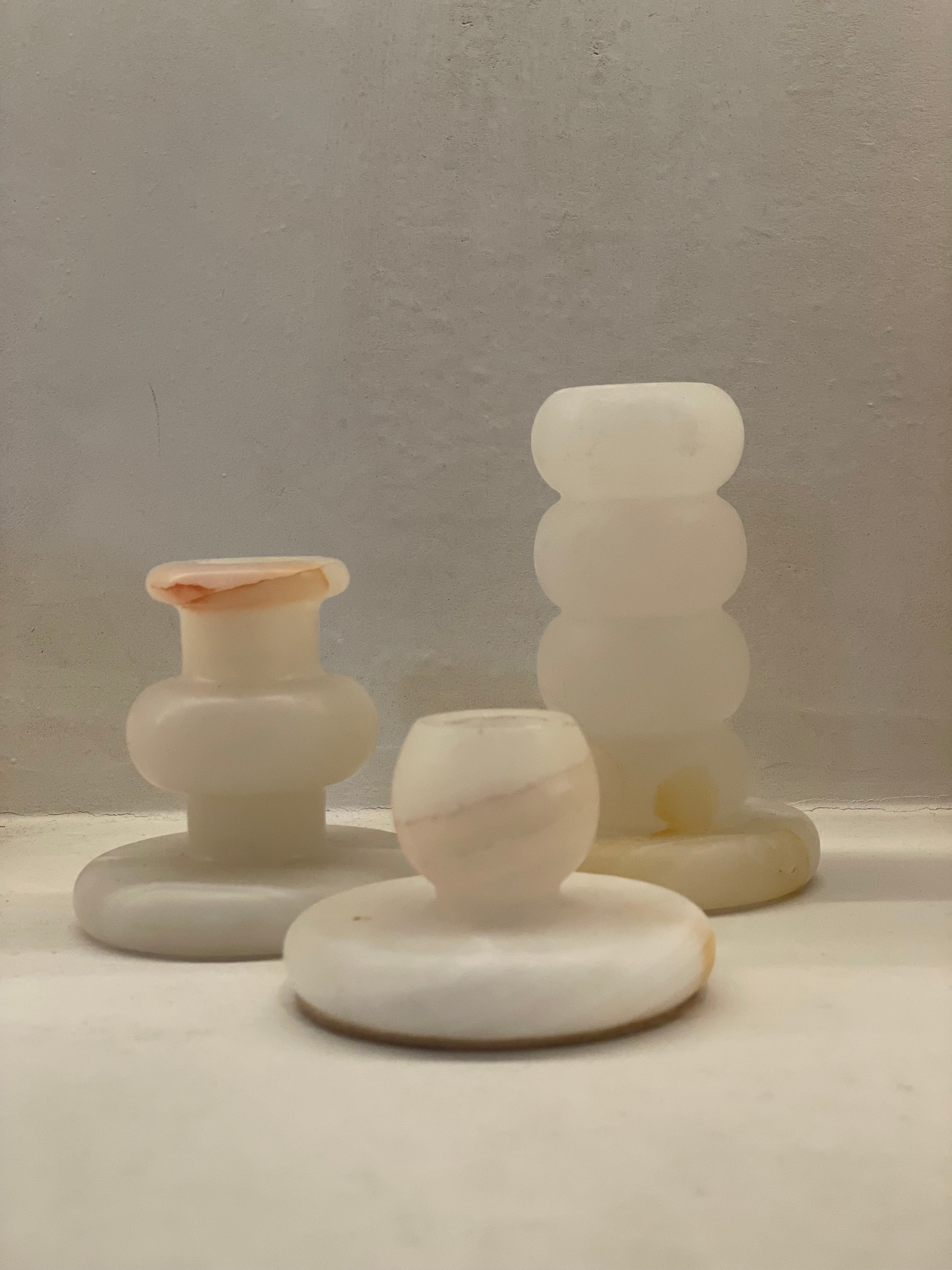 Candlestick onyx white S
