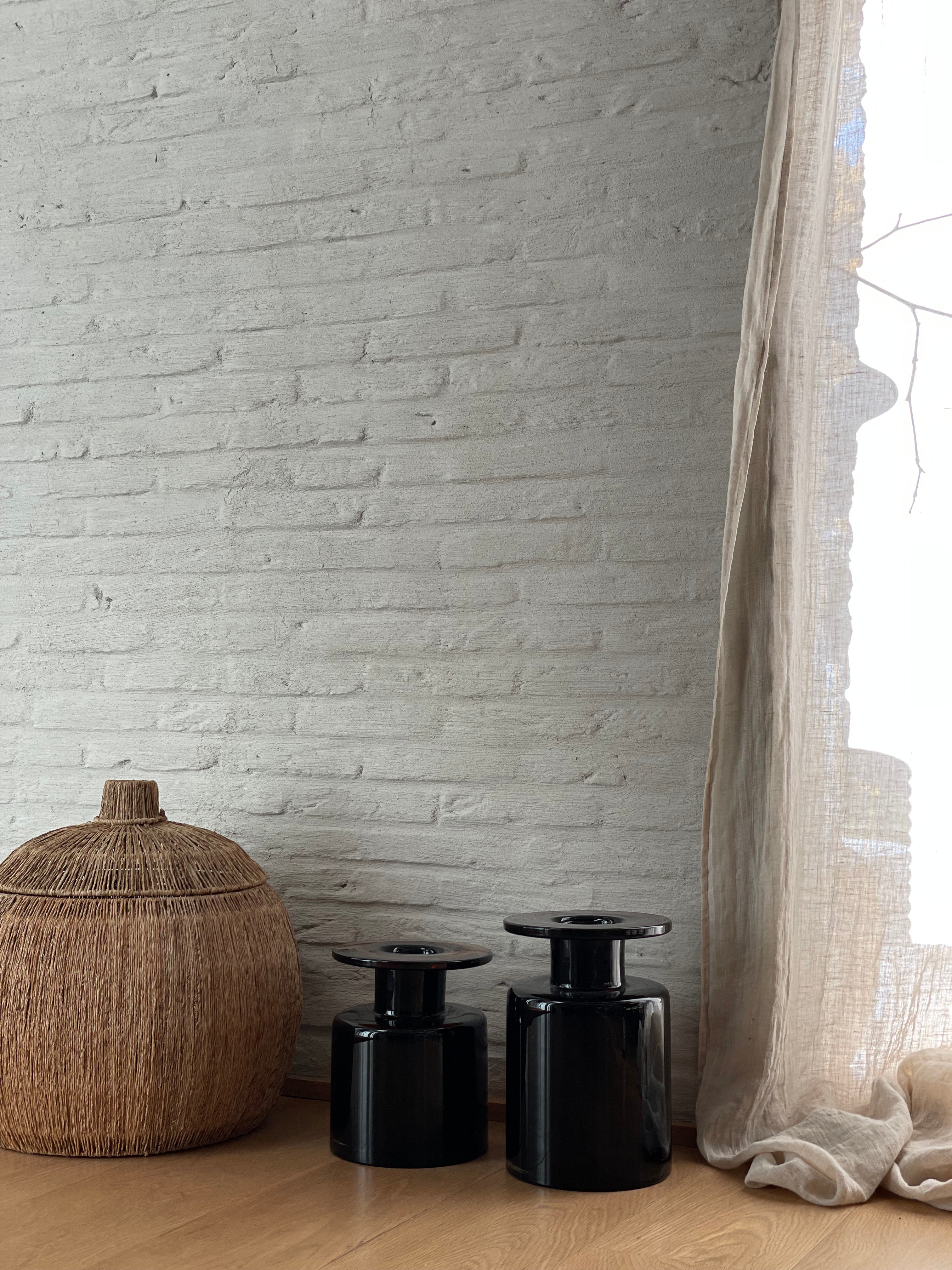 Vase Wind & Fire noir/brun Medium