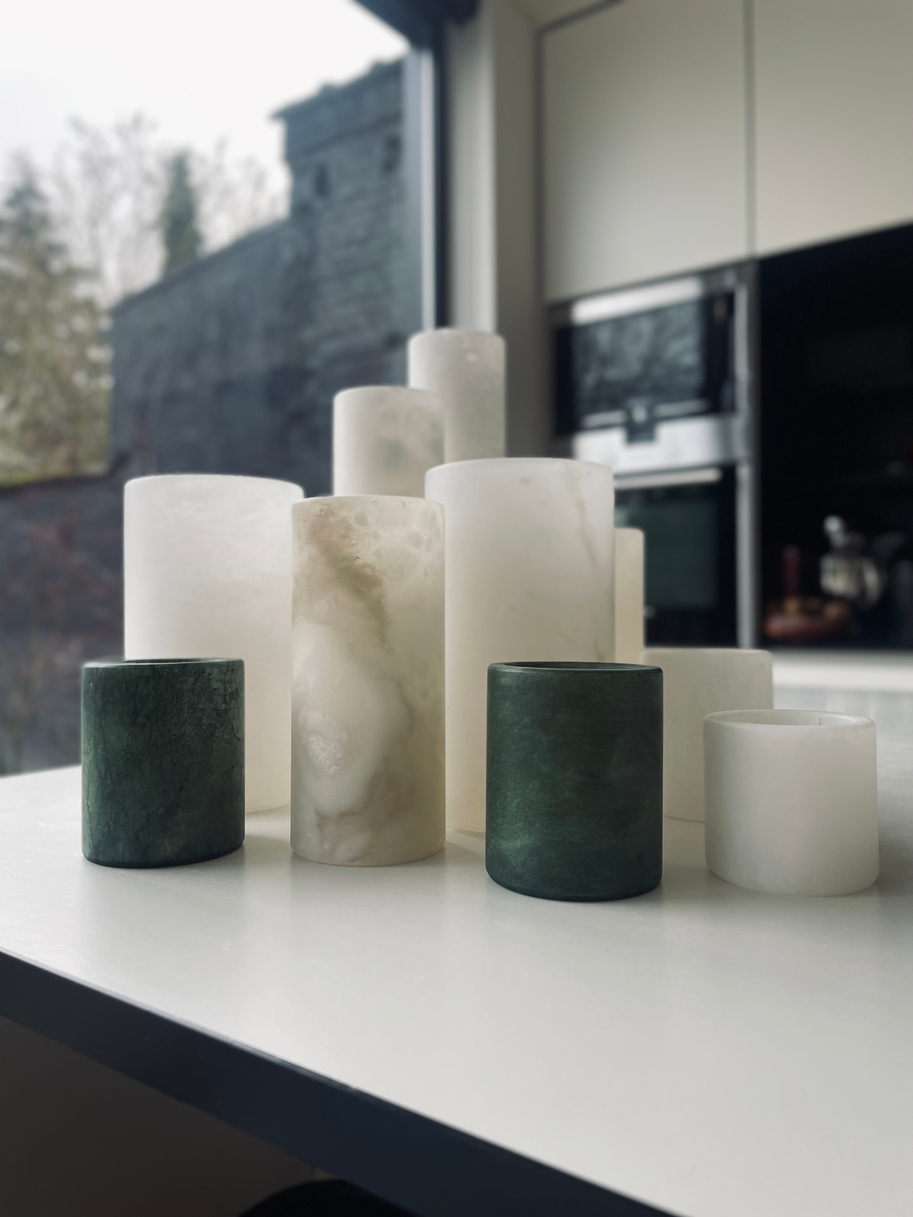 Kaarshouder albaster groen S
