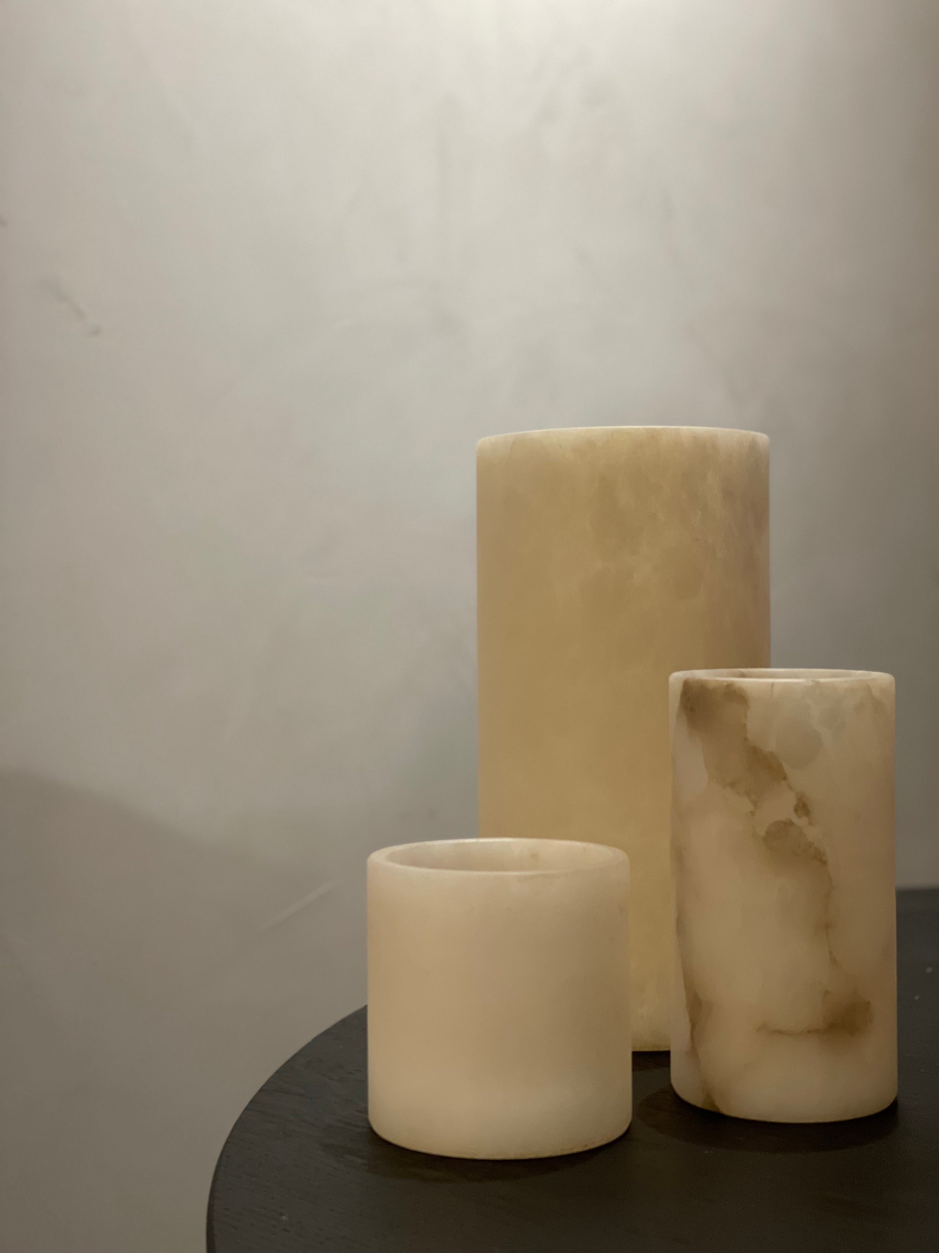 Candle holder - Vase alabaster beige Alice