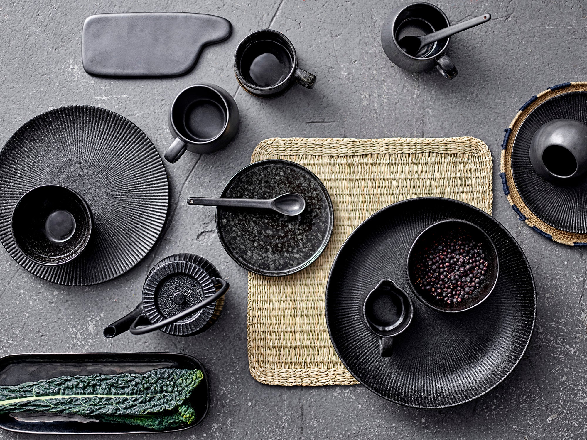 Assiette à dessert noire Neri