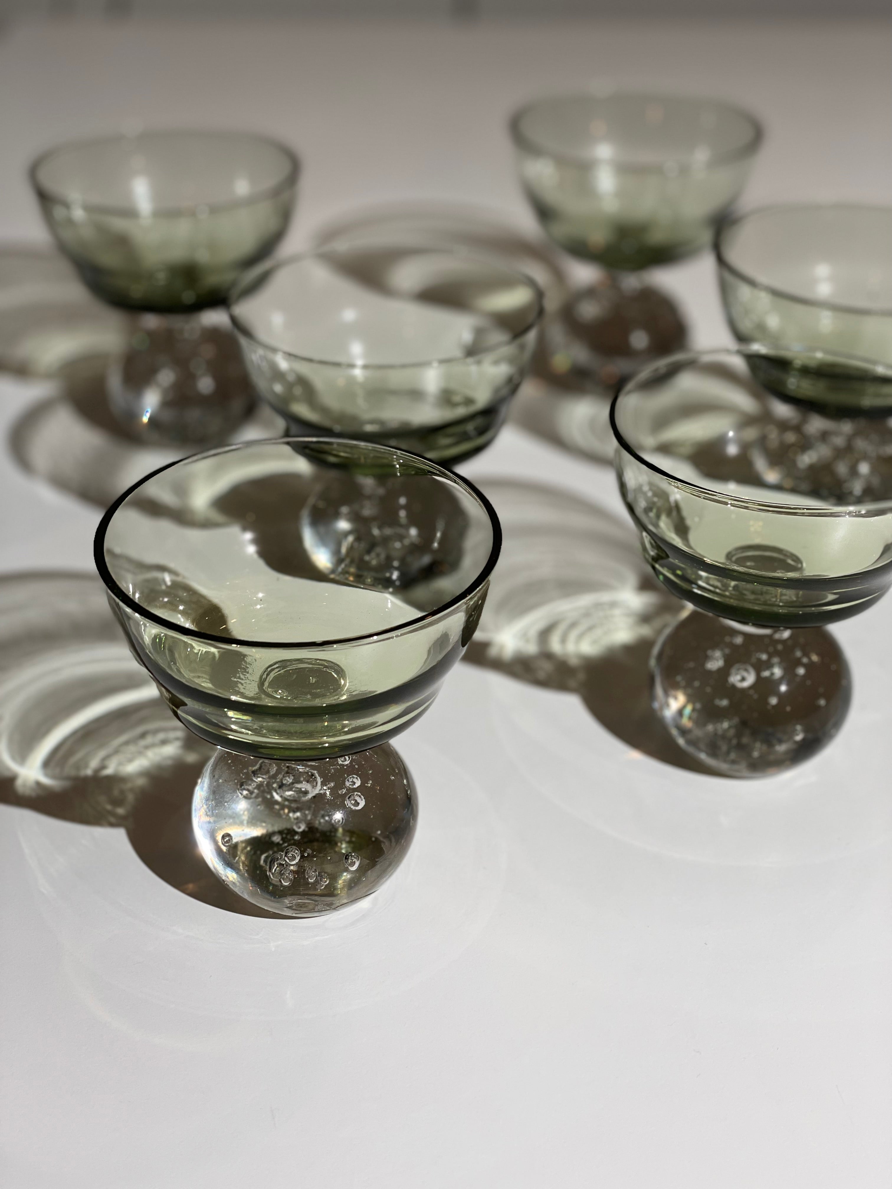 Glazen op voet - set van 6 - Eternal Snow - Groen