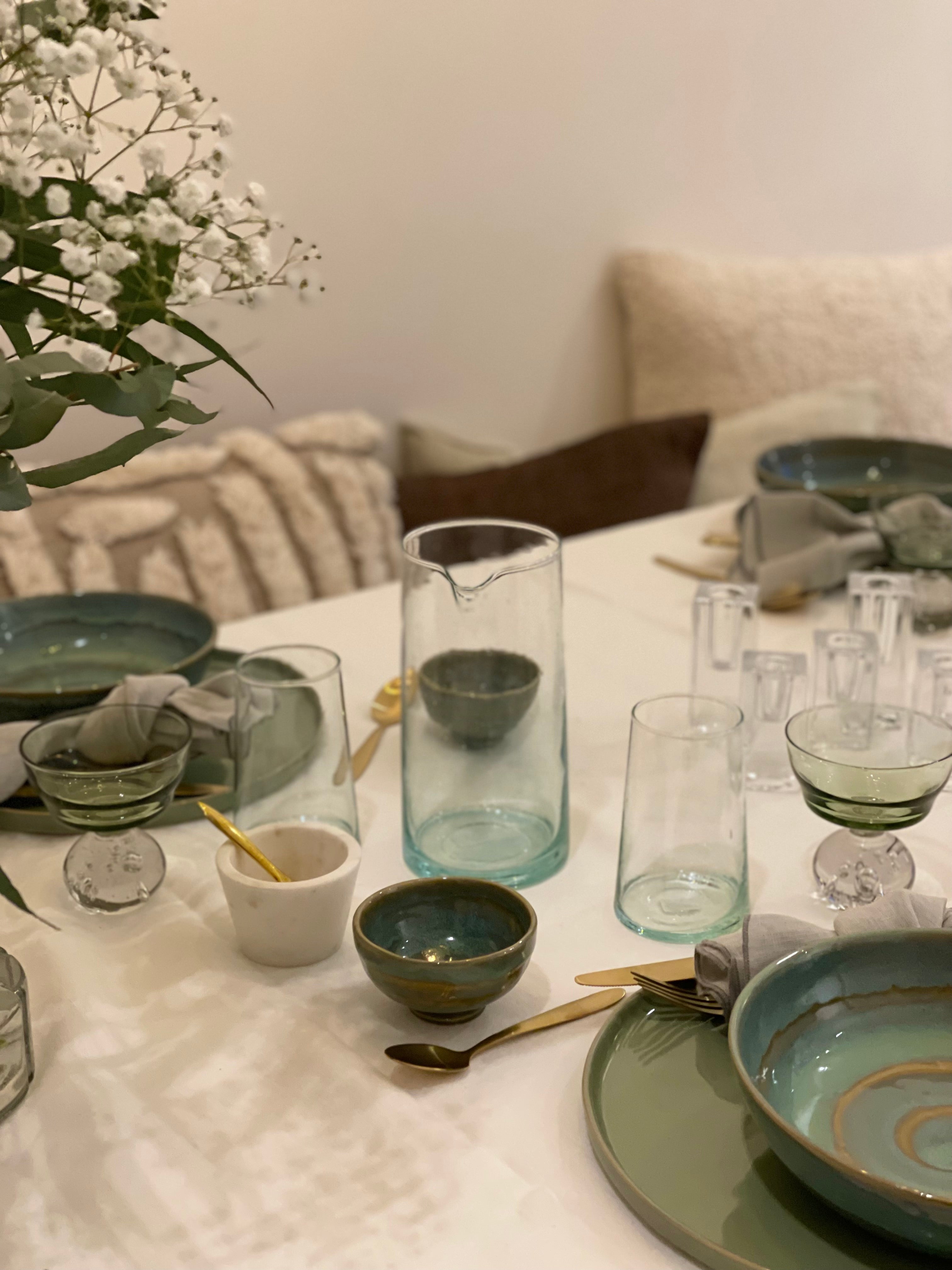 Glazen op voet - set van 6 - Eternal Snow - Groen