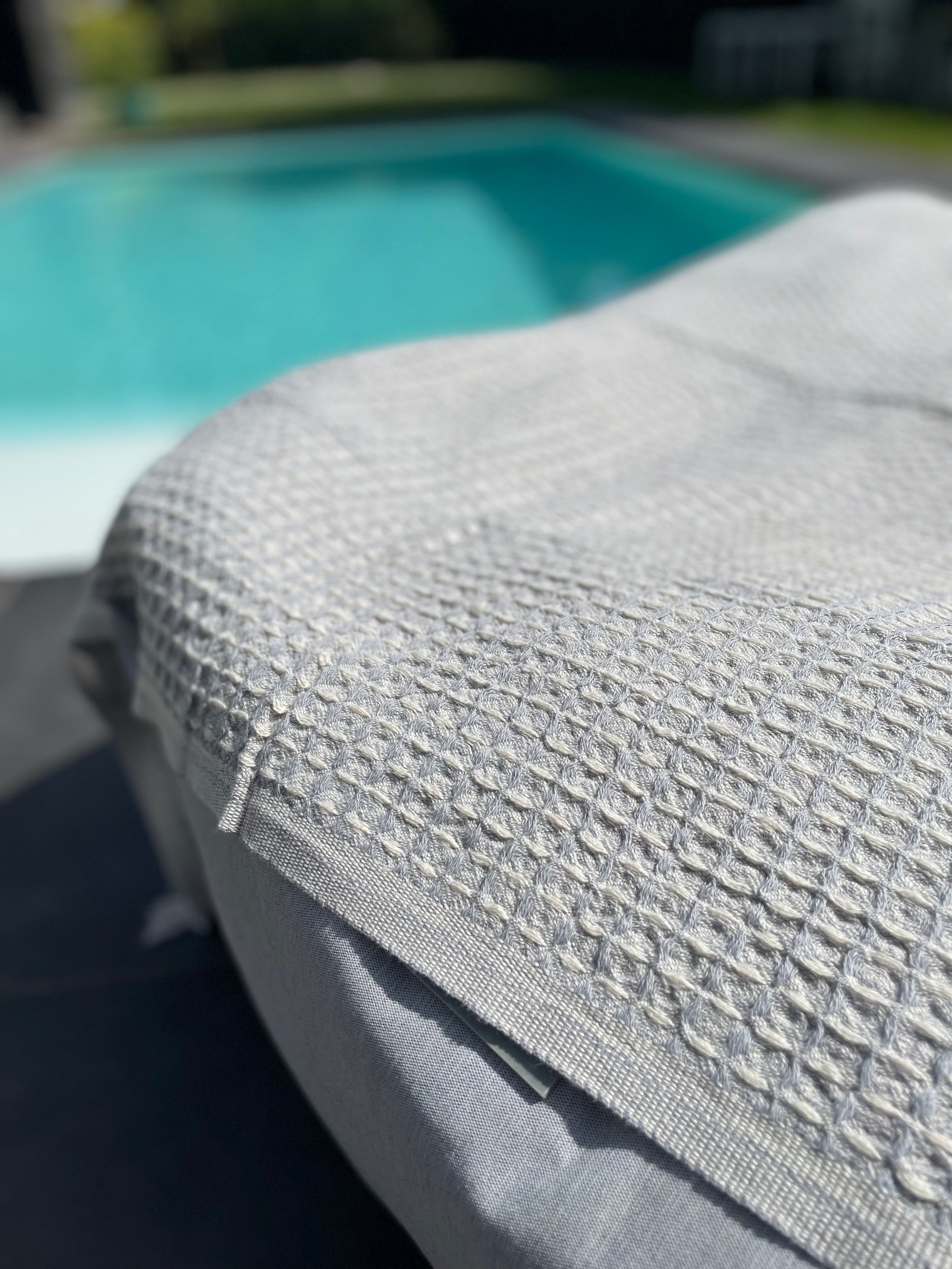 Handdoek Waffle zilvergrijs