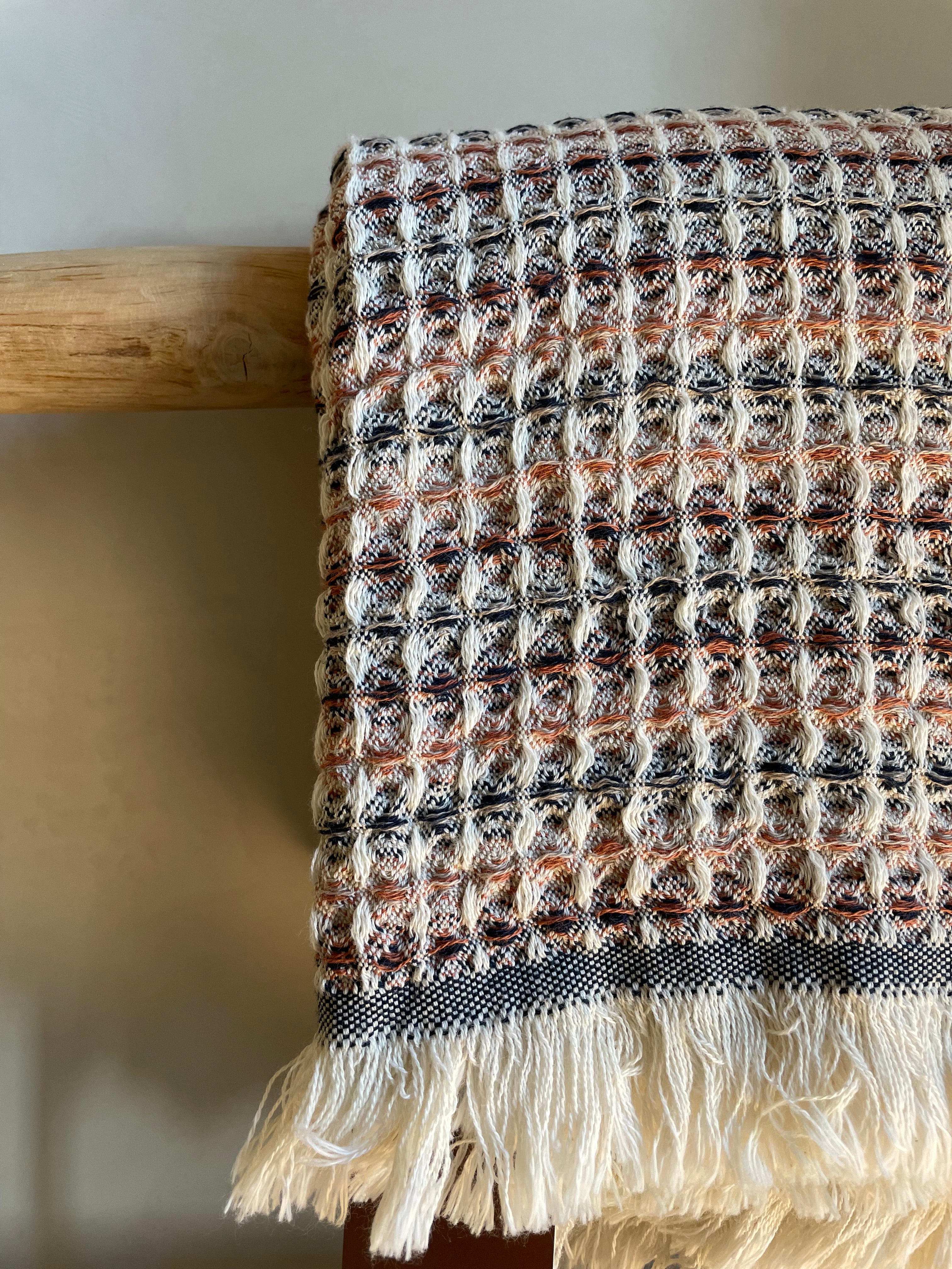 Handdoek Waffle zwart-bruin