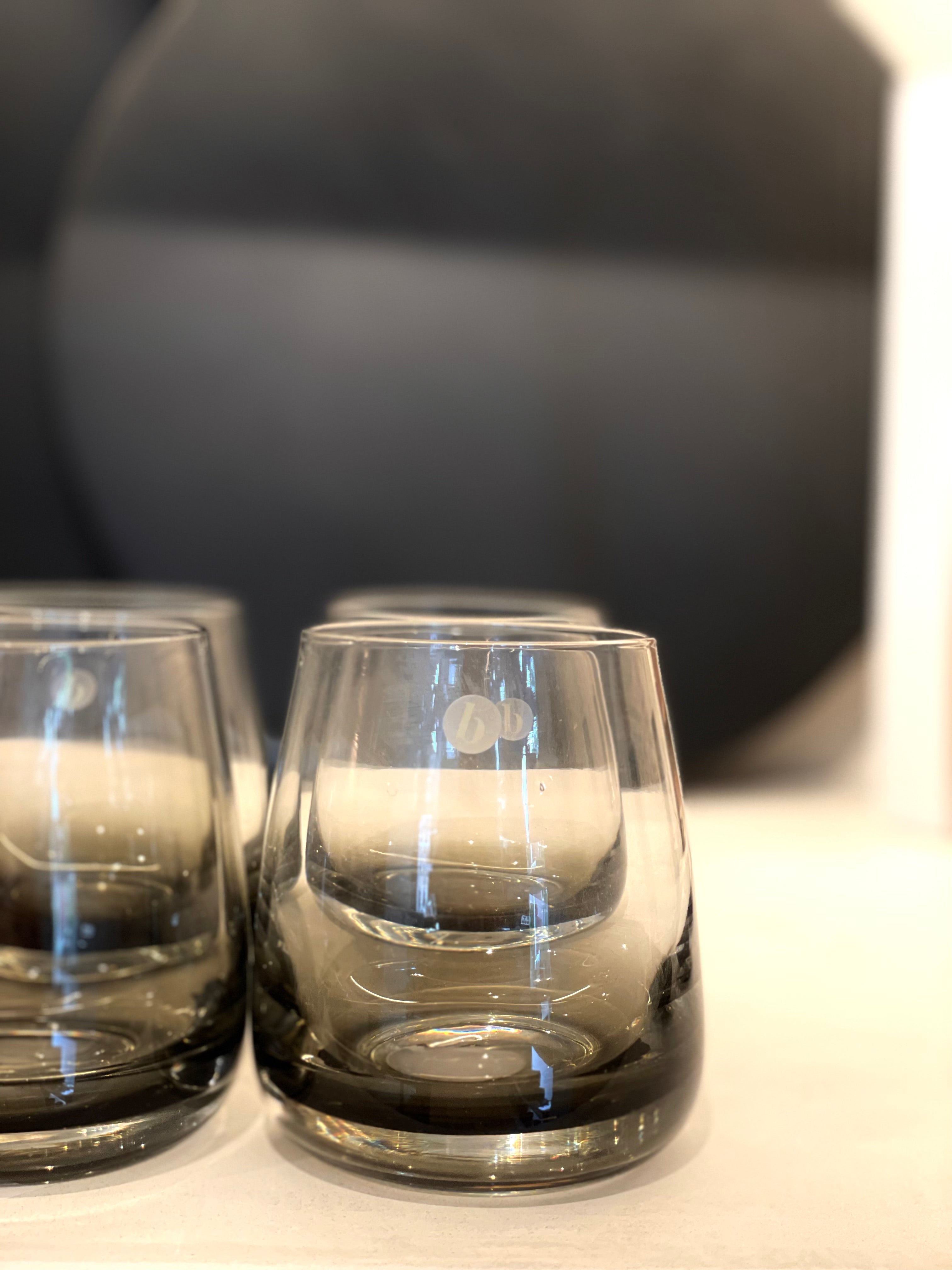 Glazen zwart - set van 4
