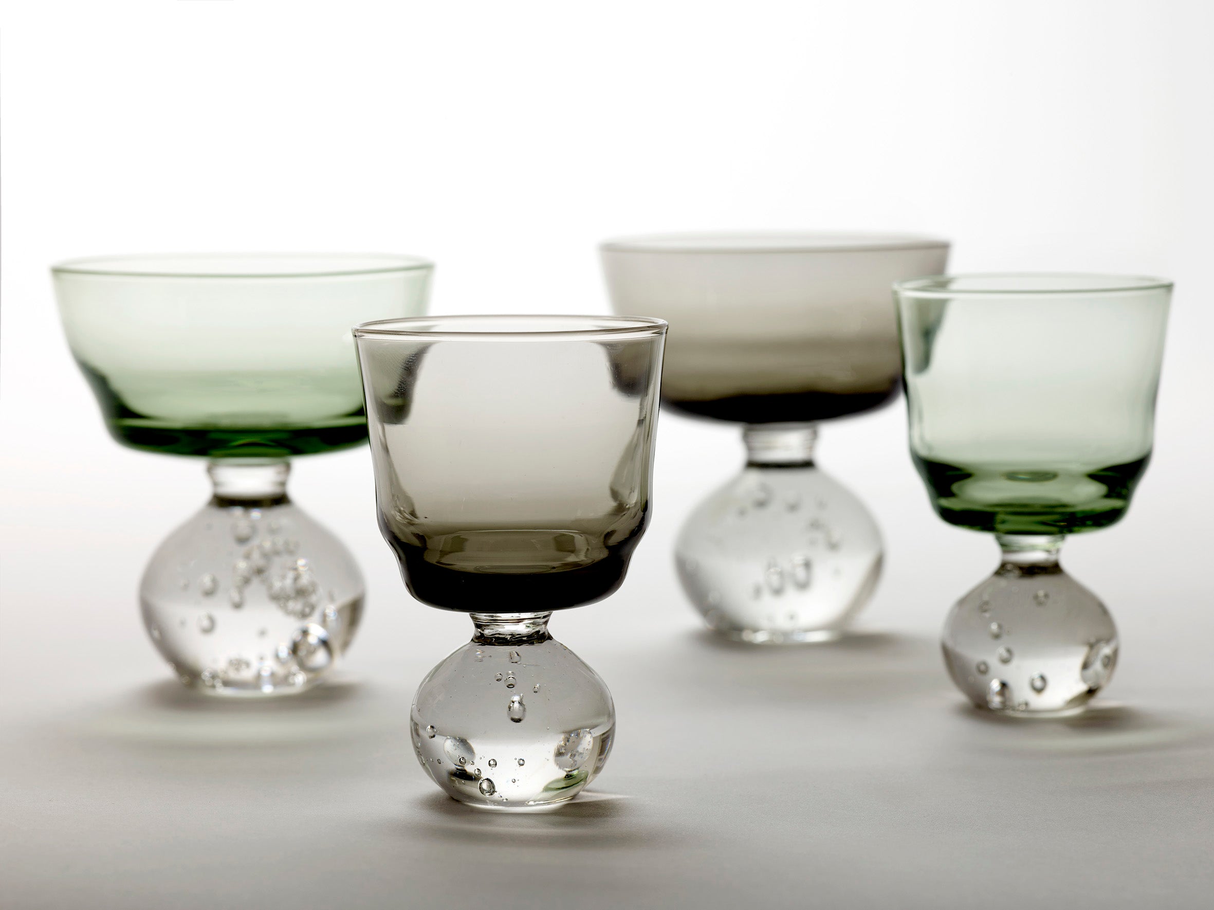 Glazen op voet - set van 6 - Eternal Snow - Groen