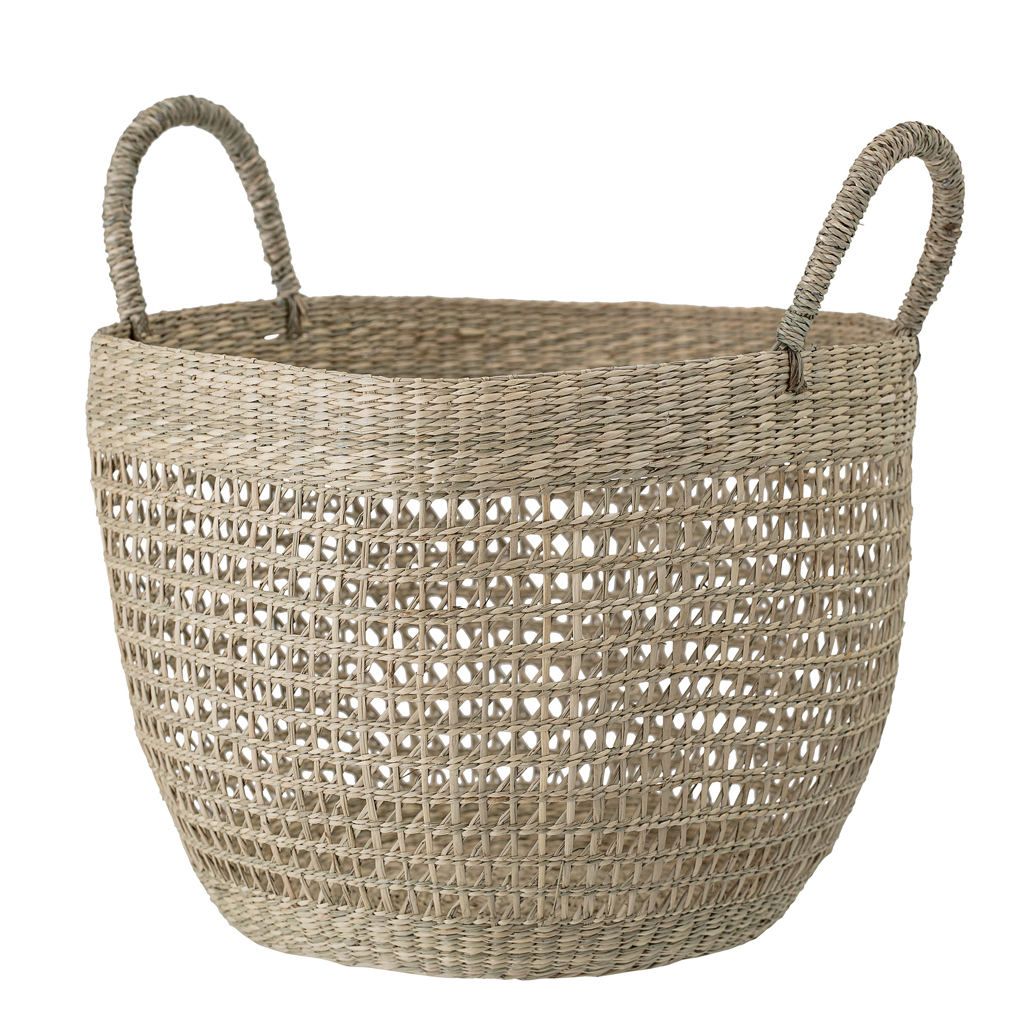 Panier de rangement en jonc de mer