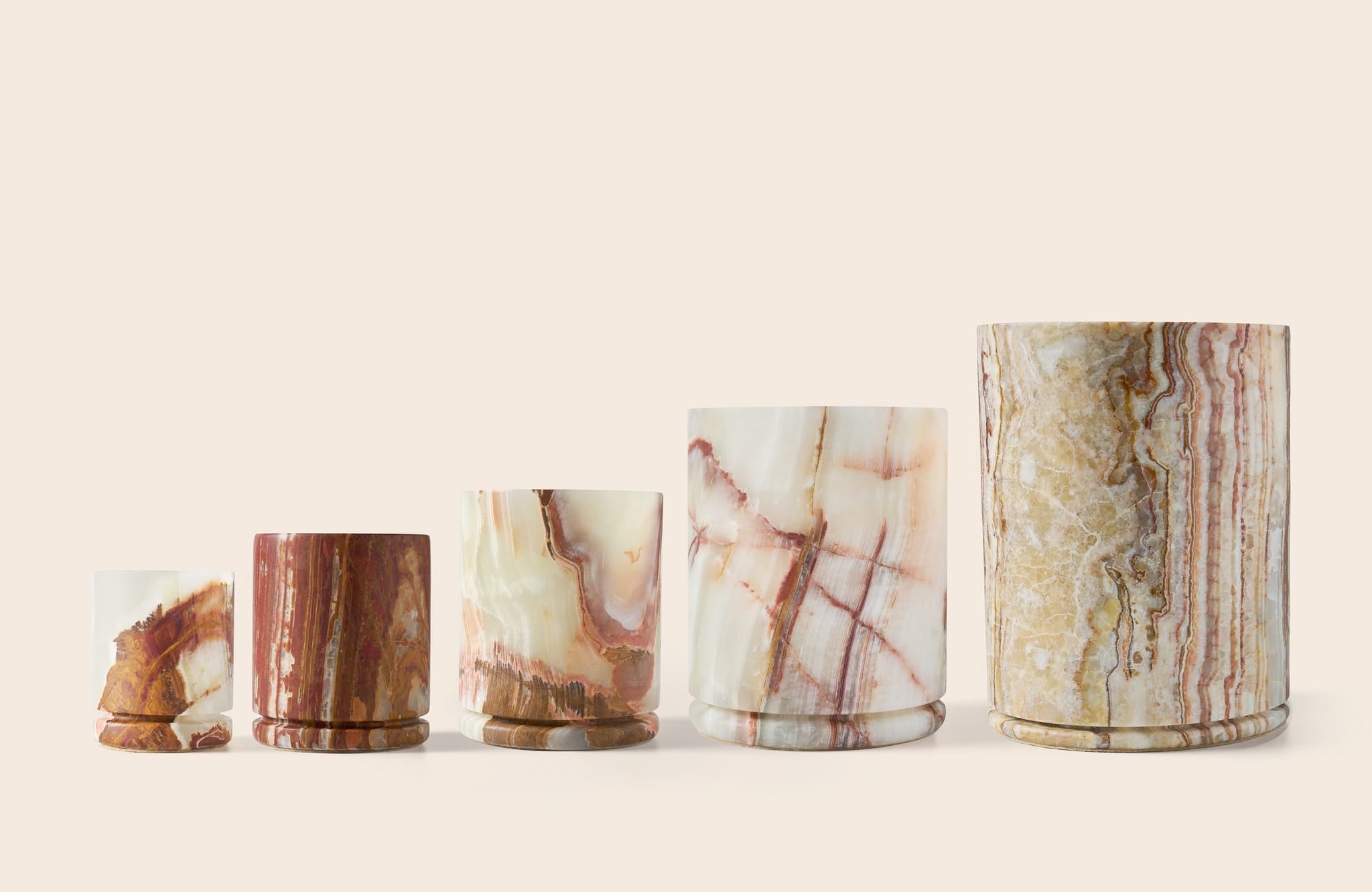 Candle holder brown onyx S
