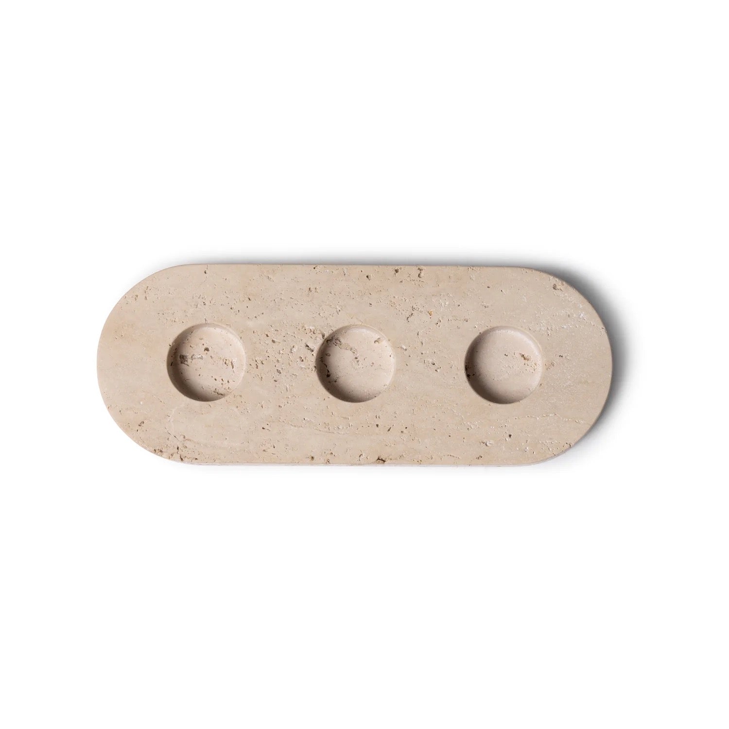 Candle holder in Travertine