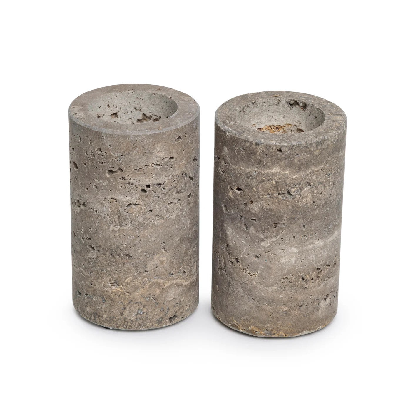 Candlestick waxinelights  titanium travertine L