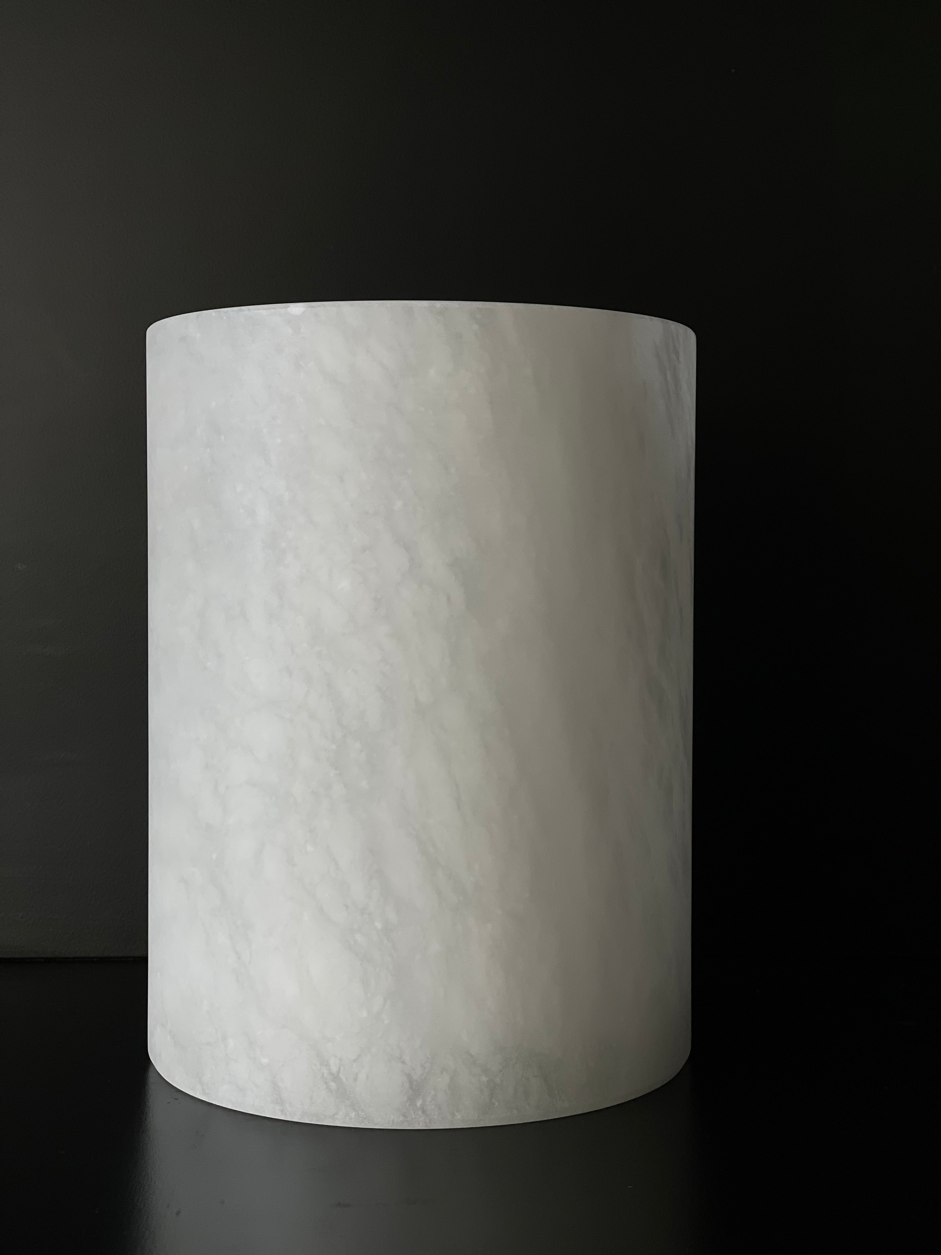 Bougeoir/Vase albâtre beige L