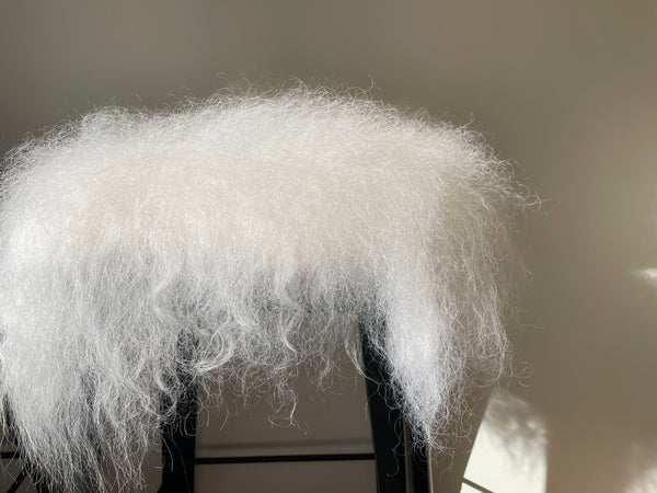 Dessus de chaise en peau de mouton islandais  - blanc