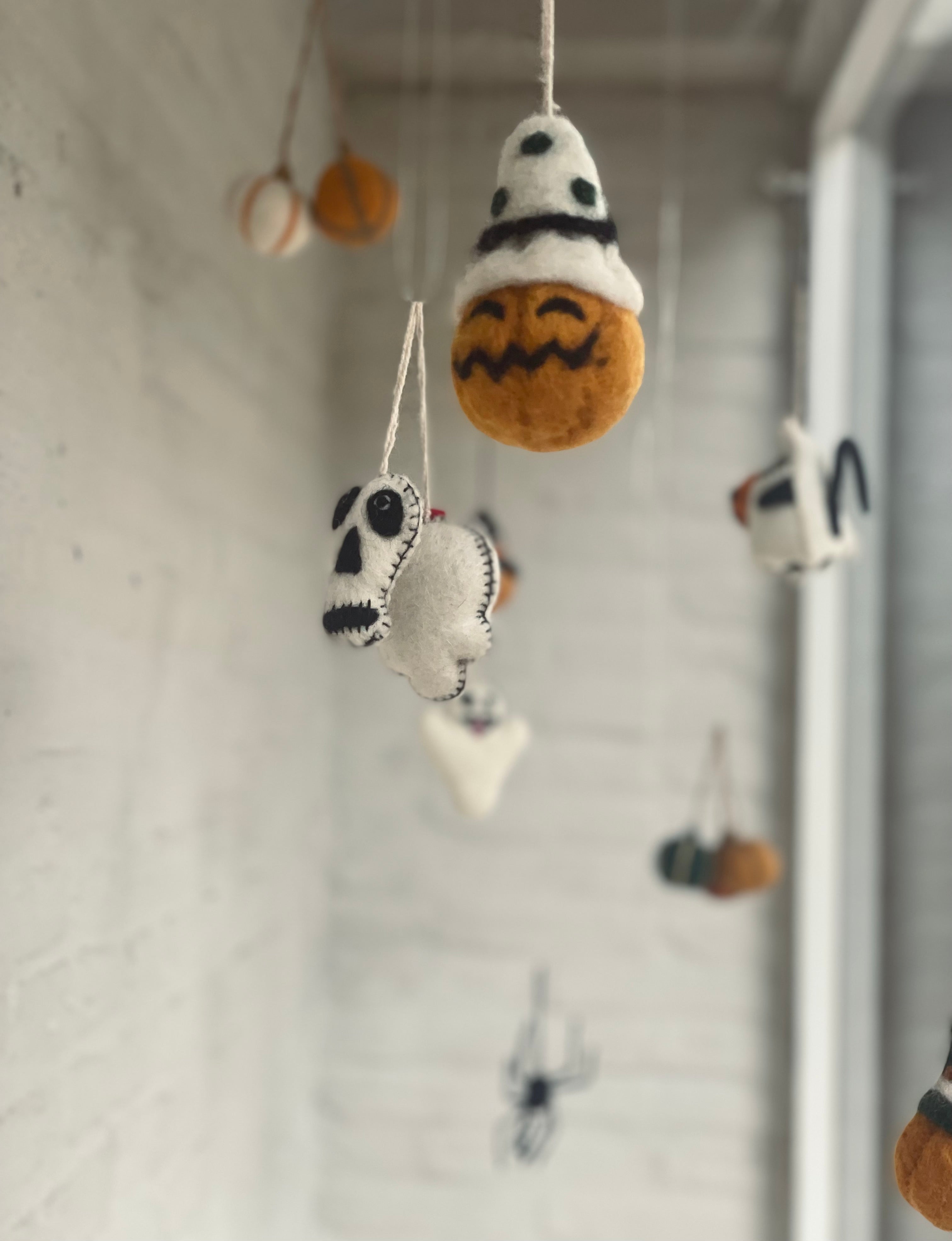 Halloween decoratie - pompoenhoofdjes - set van 3