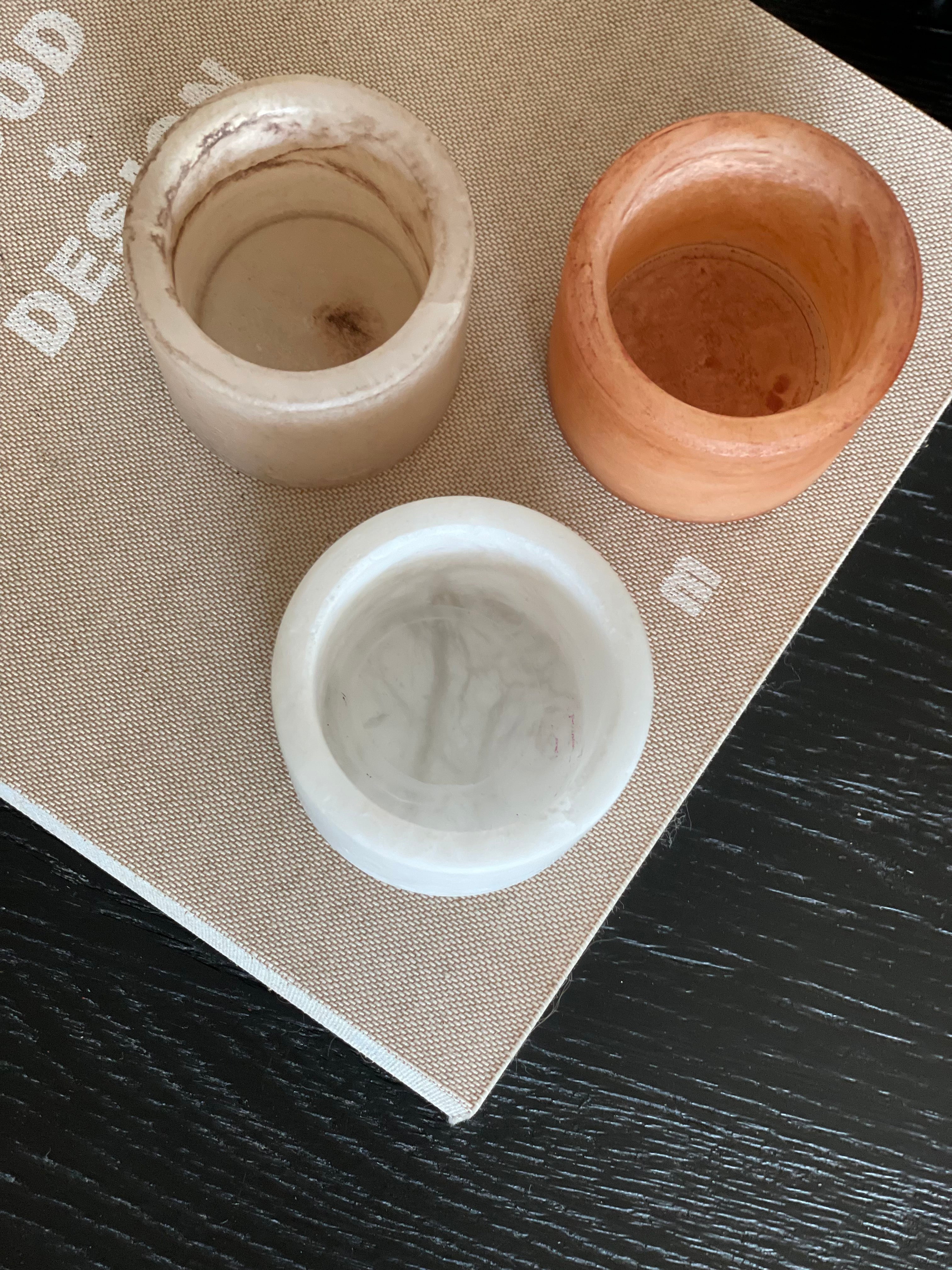 Kaarshouder albaster terracotta XS