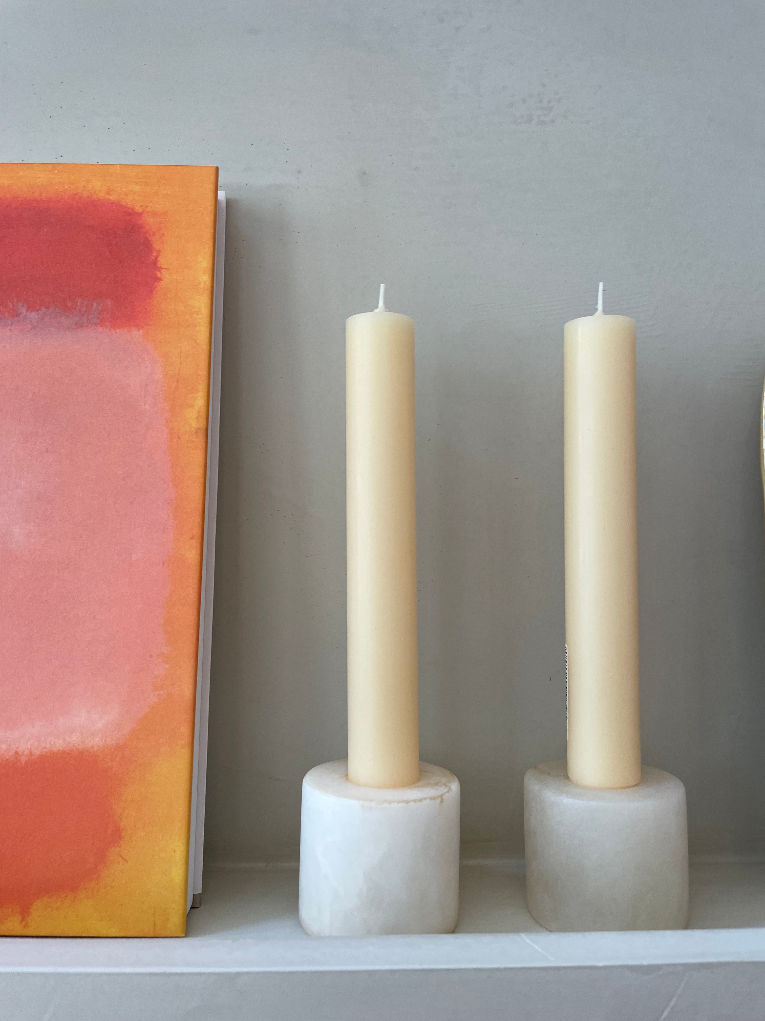 Candlestick alabaster beige S