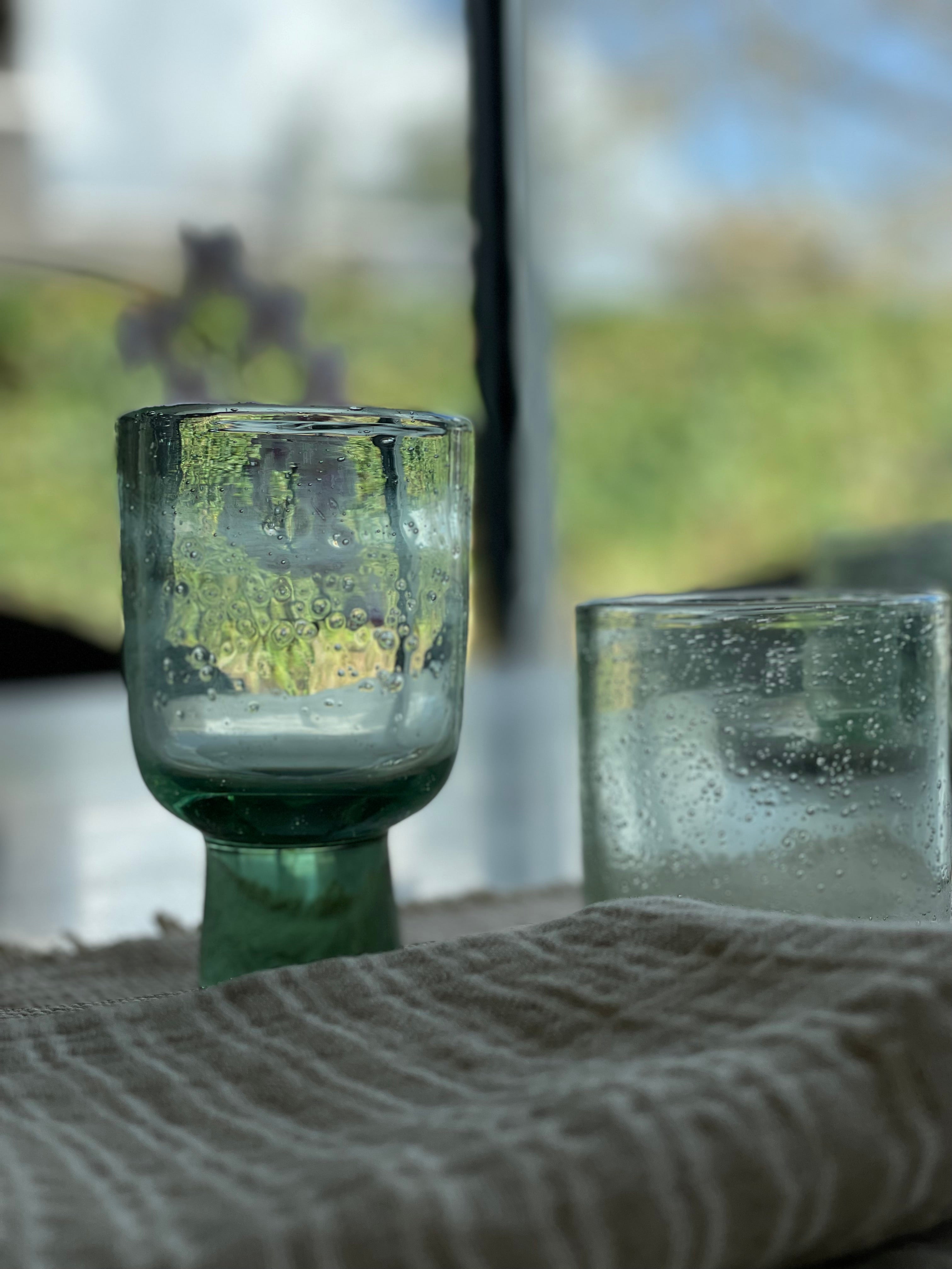 Verres à vin vert clair - lot de 6