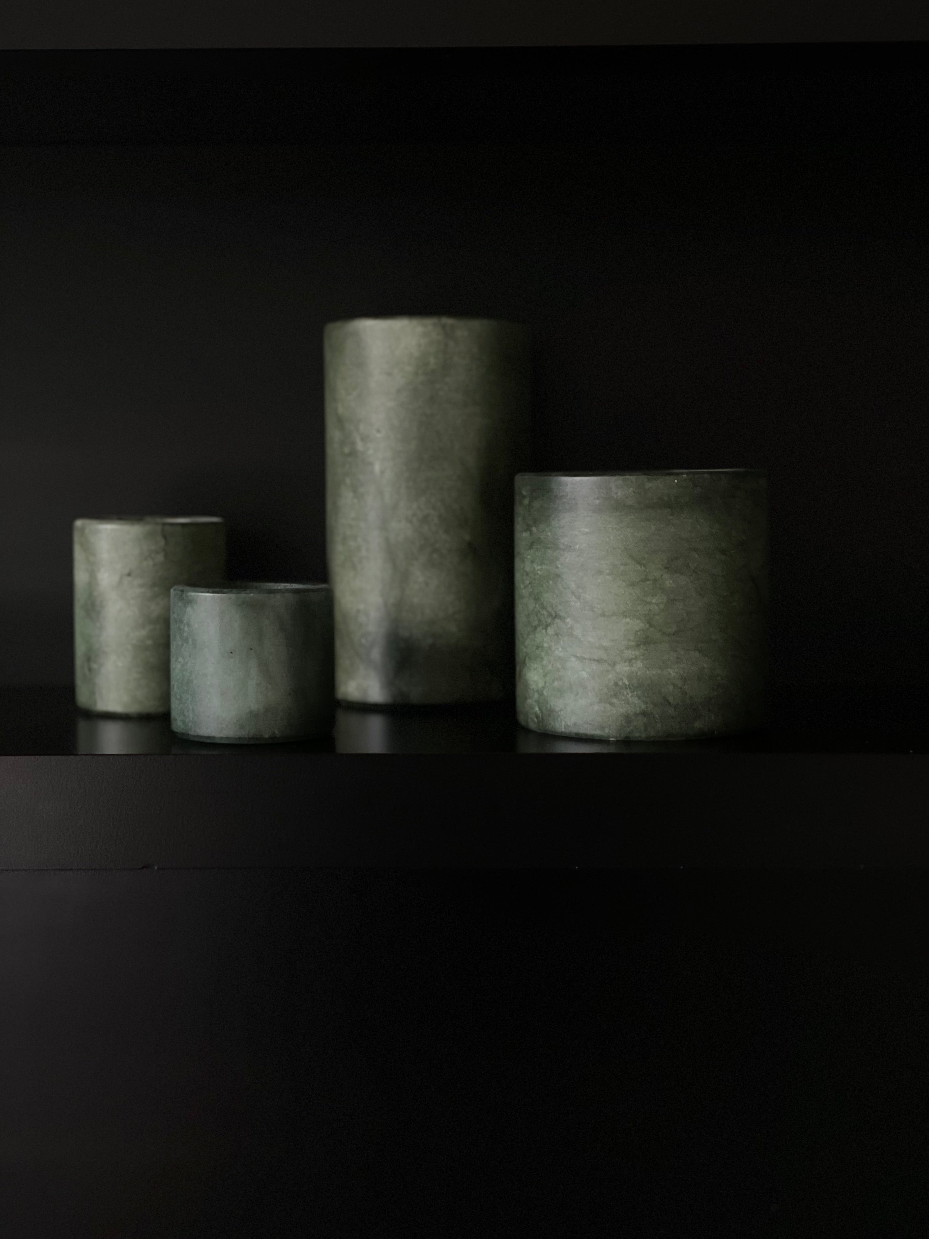 Candle holder alabaster green XS
