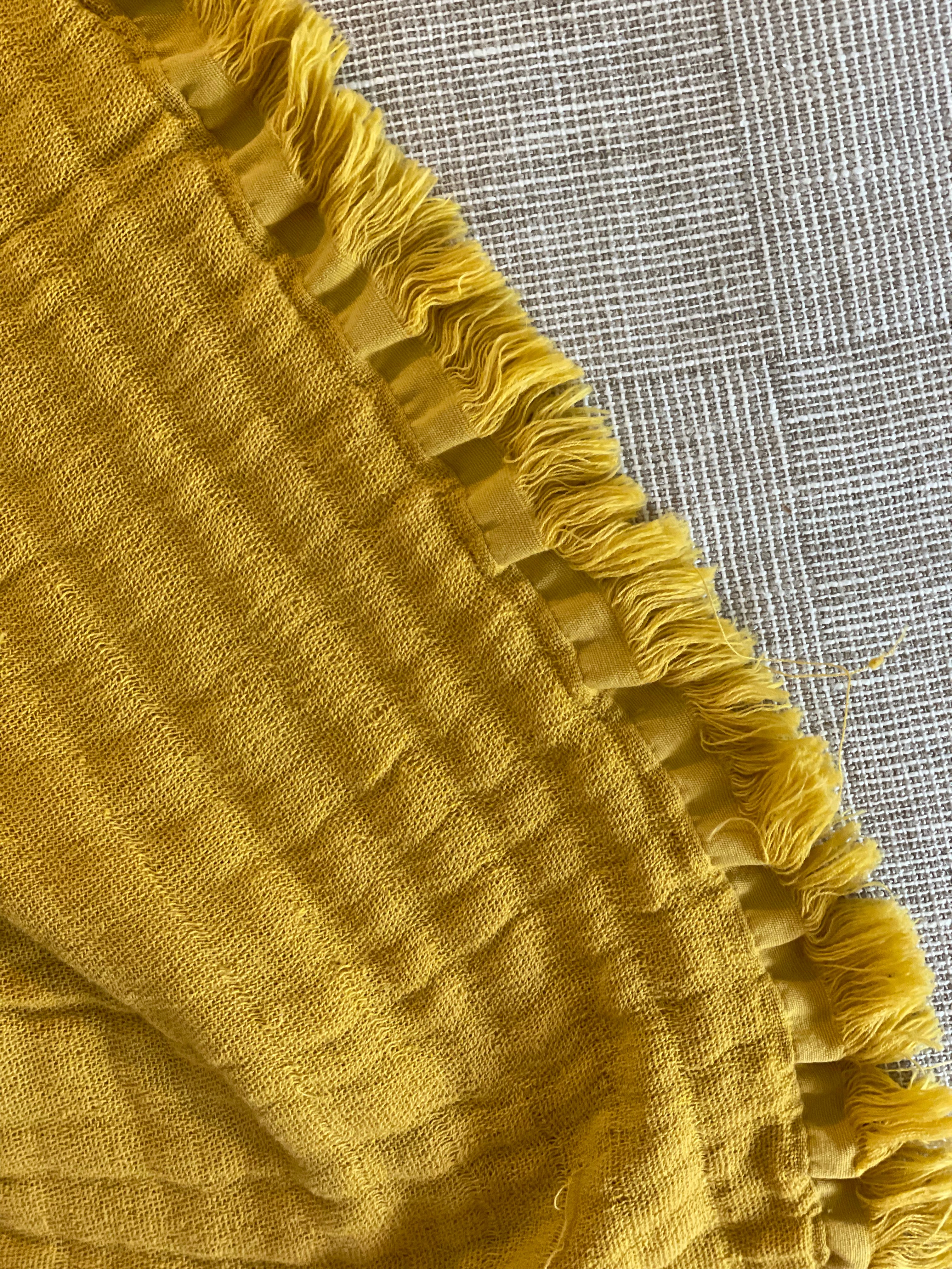 Plaid ocre coton