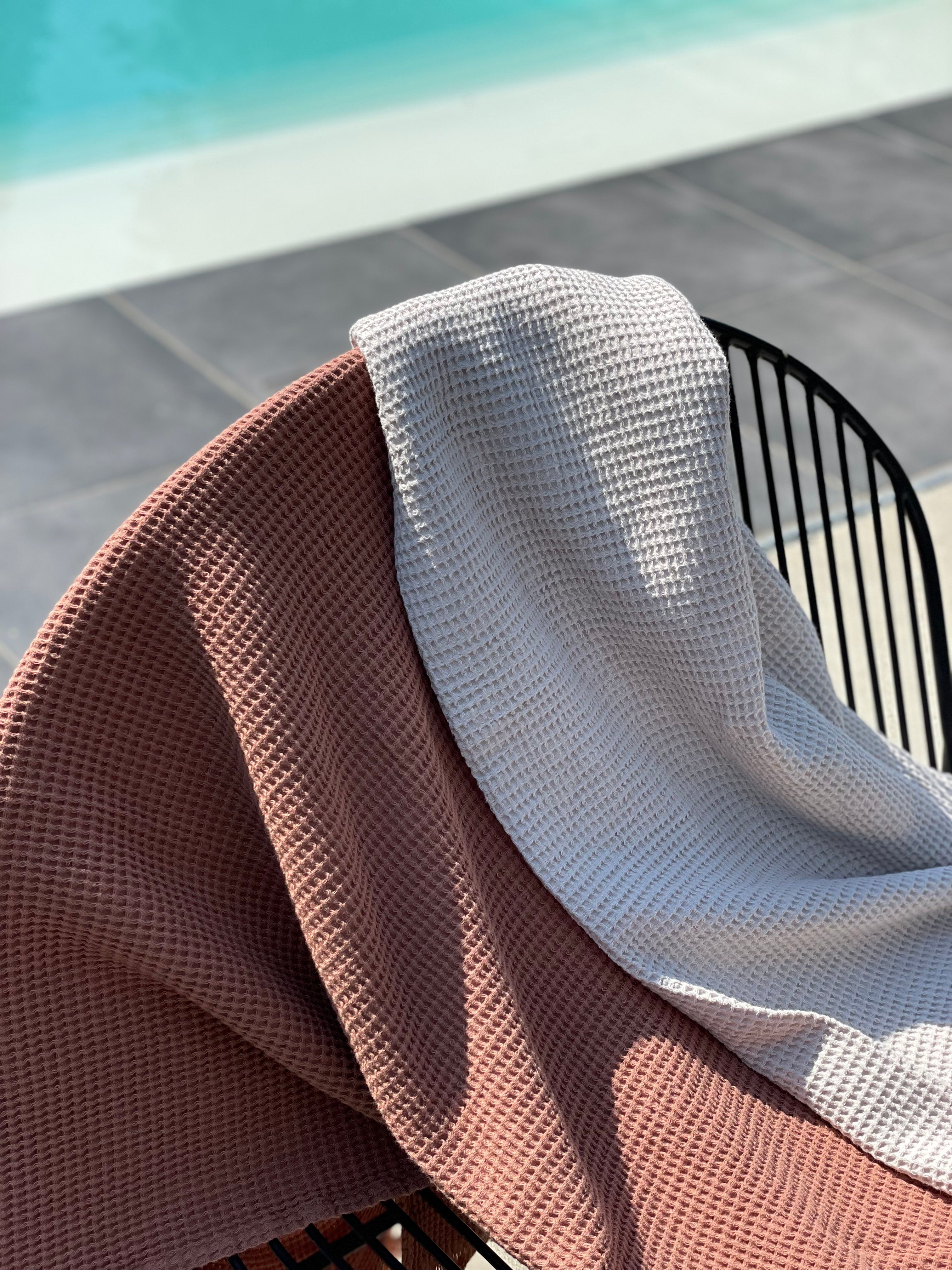 Serviette de bain Gaufre gris argenté
