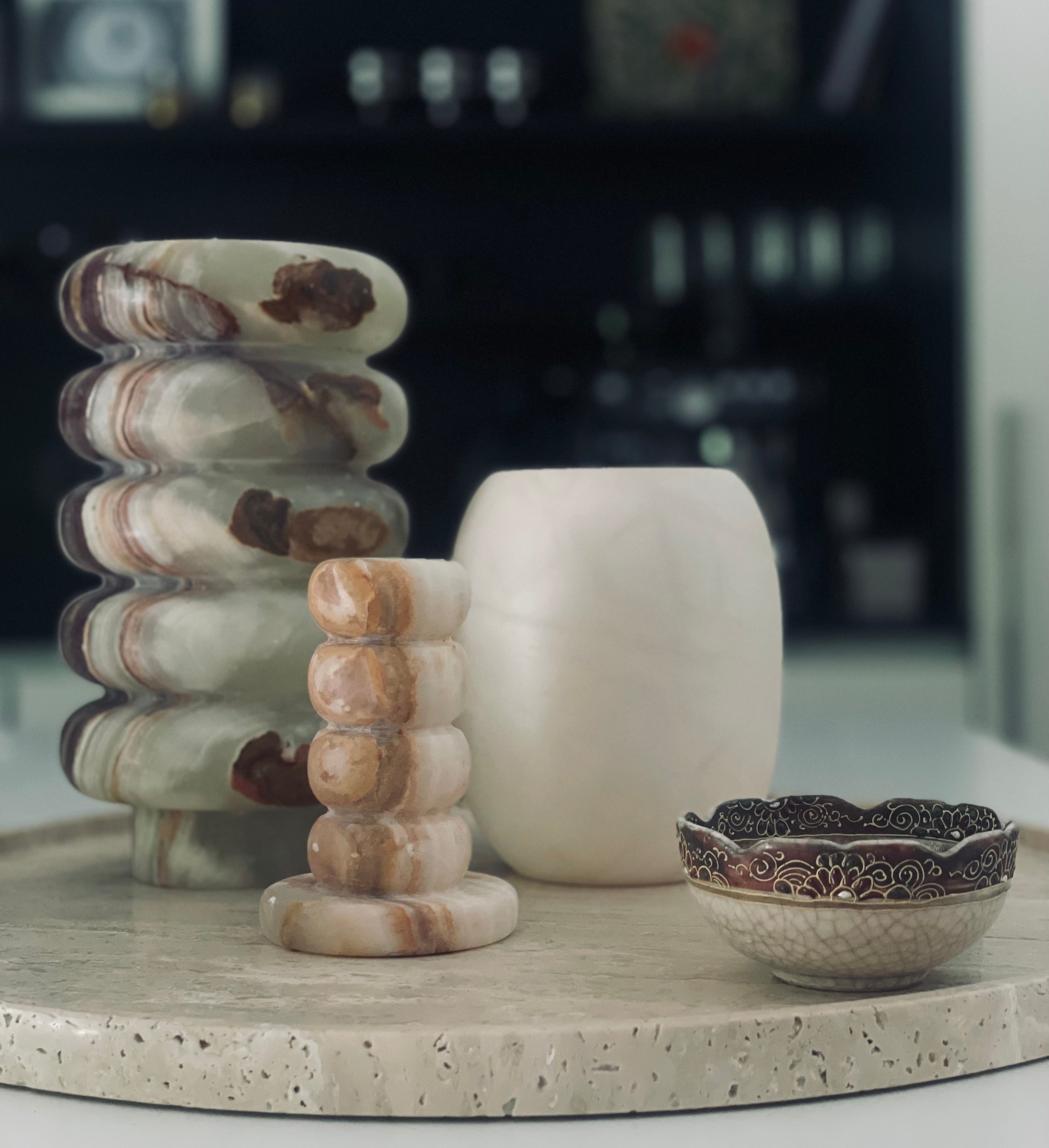 Candle holder alabaster Renée