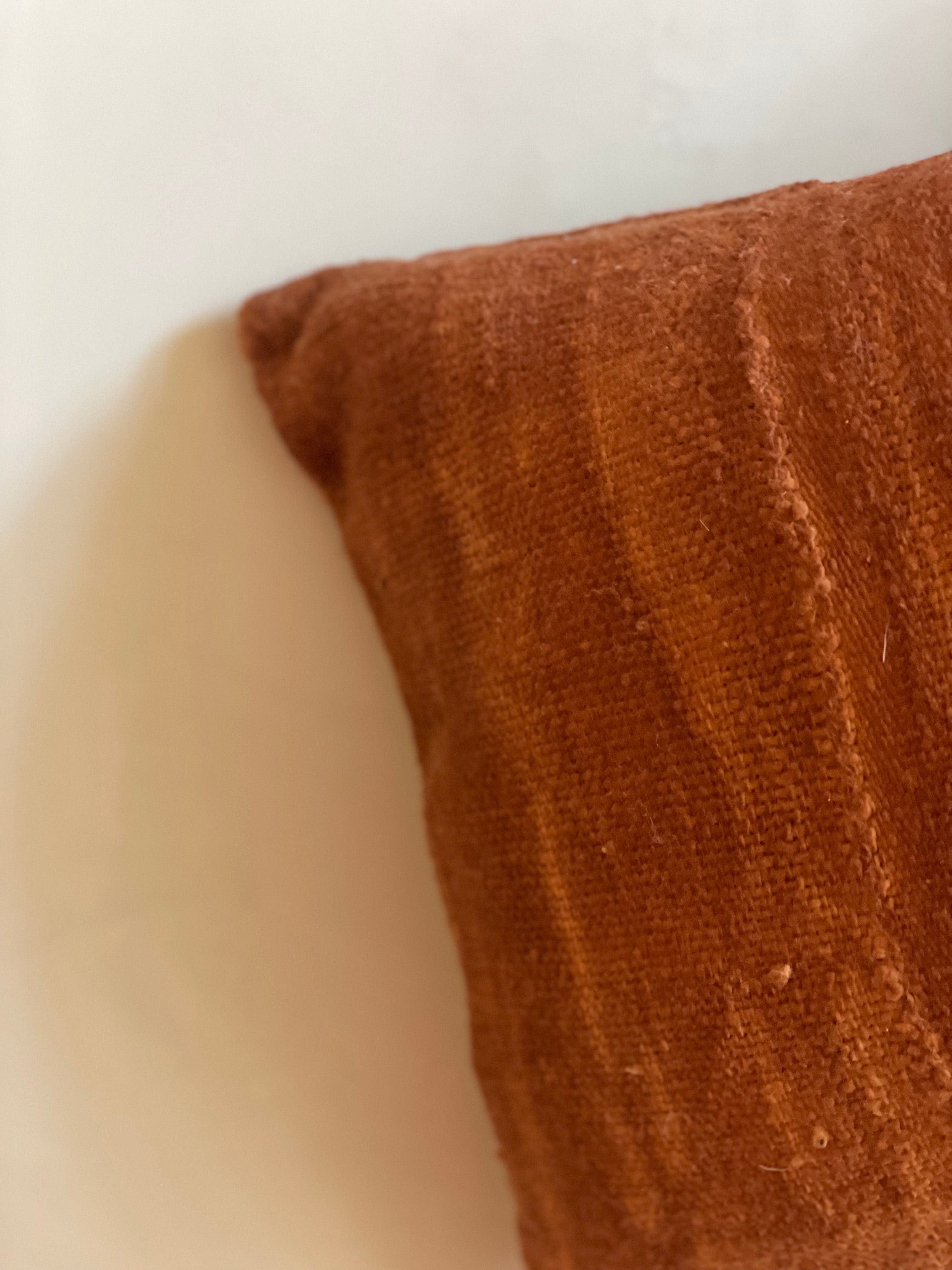Mud cloth pillow - rust