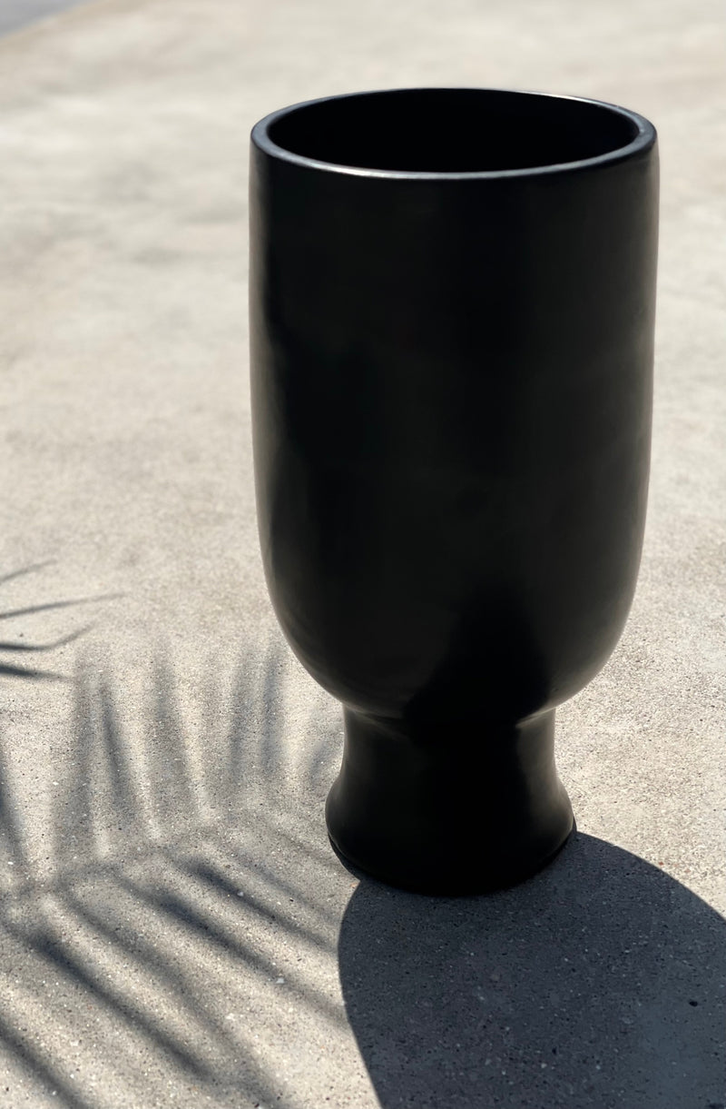 Vase/Bol à fruits en tadelakt - noir